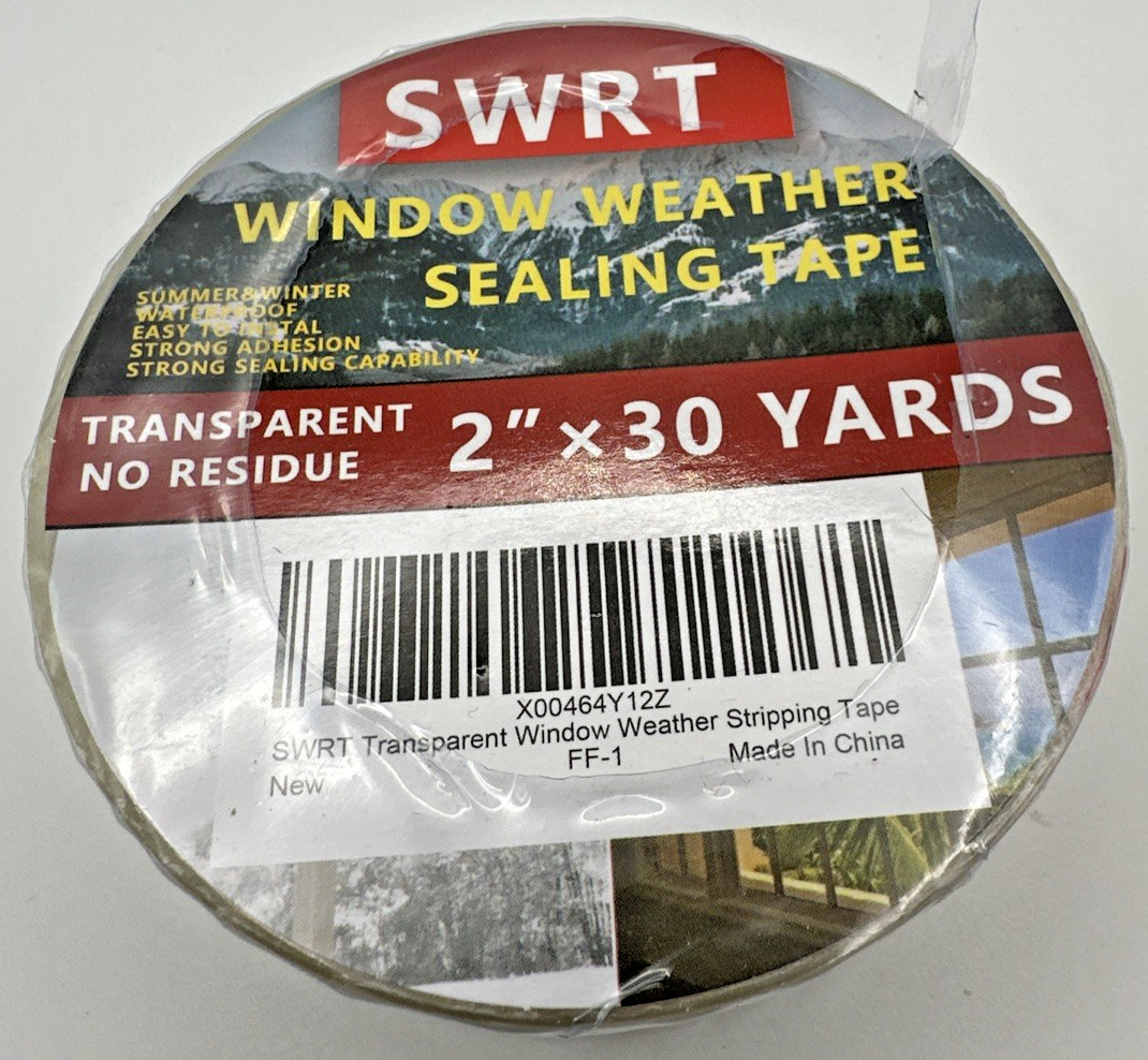 SWRT 2”X30Yd/90Ft Transparent Window Weather Sealing Tape, No Residue Window Ins