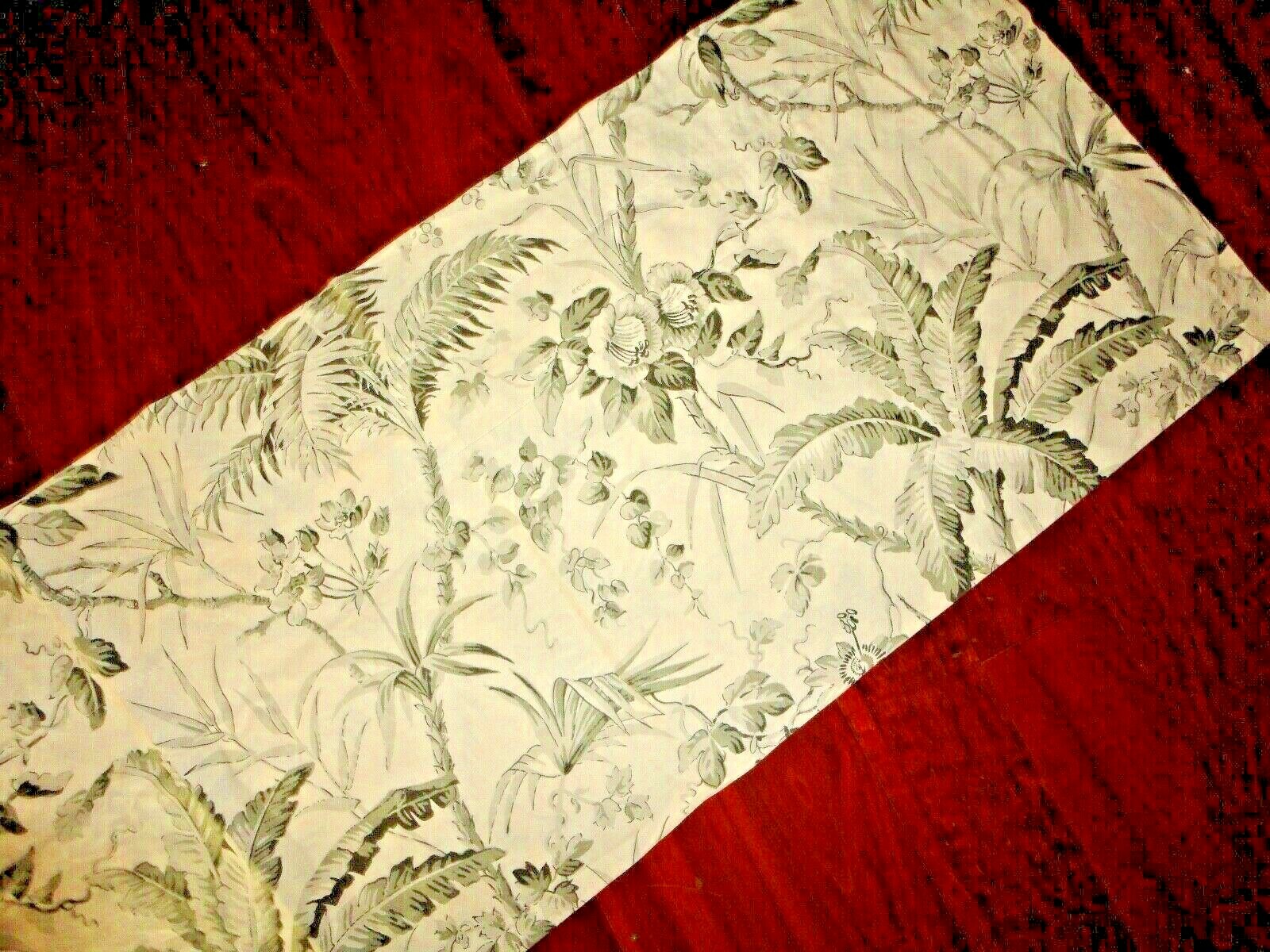 ECHO DESIGN PALM LEAVES GREEN NATURAL TROPICAL TAILORED BLOUSON VALANCE 84 X 17
