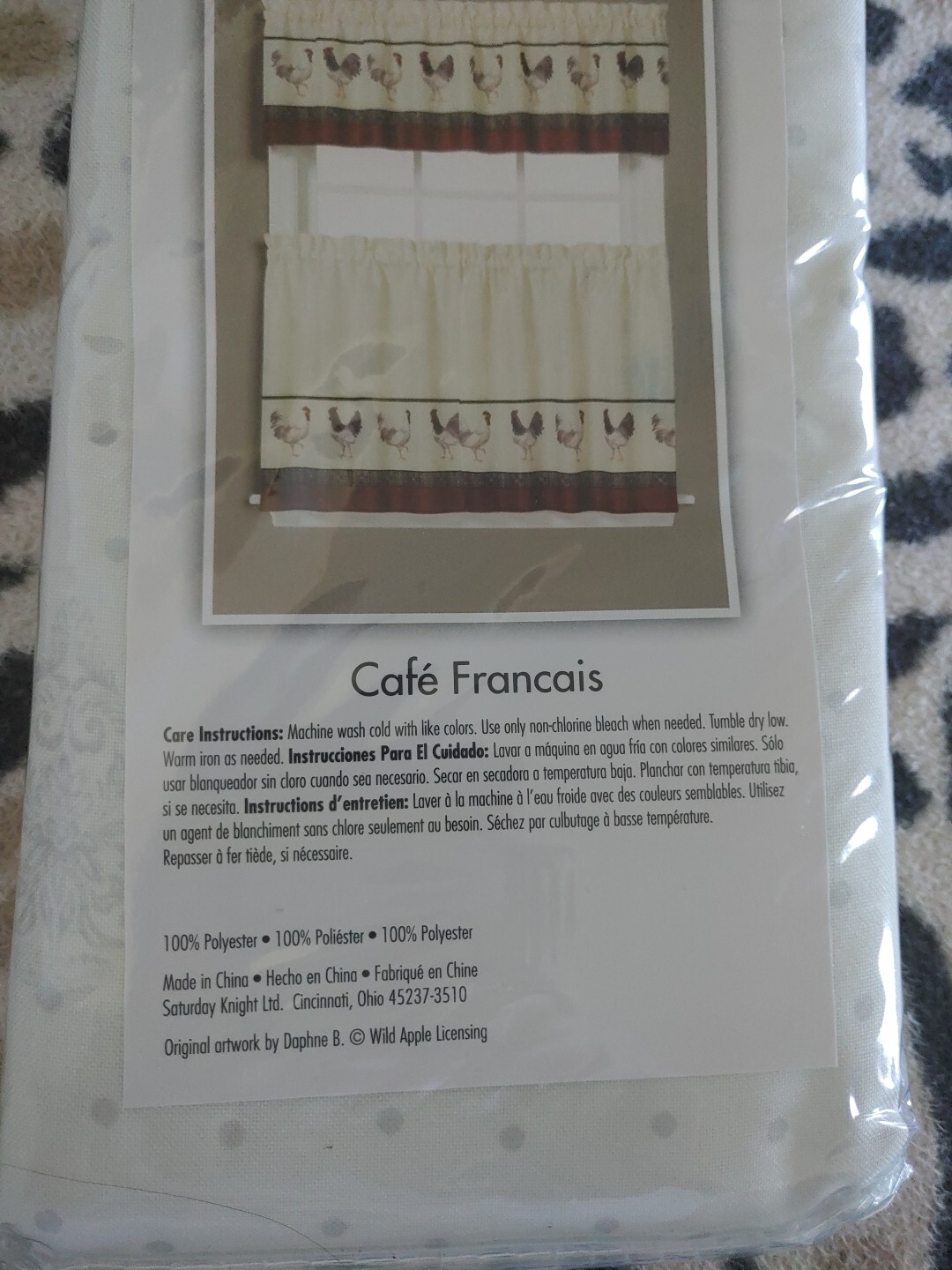 Roosters Kitchen Curtains Red White Cream Blck Burgandy – Tier Pair 56″W x36″ L