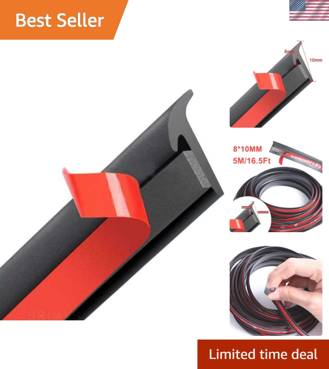 5M/16.5Ft Universal Self Adhesive Auto Rubber Weather Draft Seal Strip, Car W…