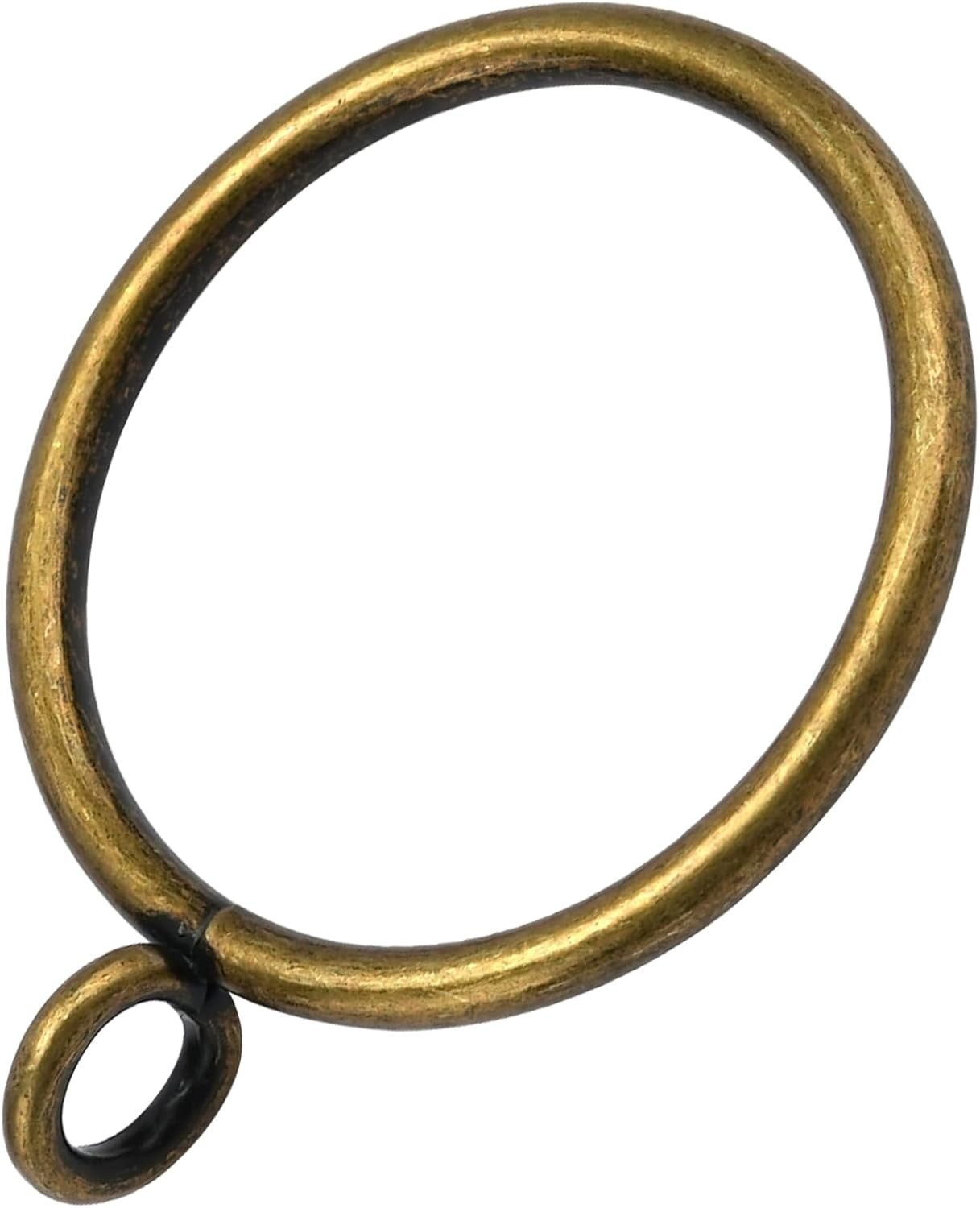 44 Pack Heavy-Duty Curtain Rings – Metal Drapery Rings in Glossy Antique Bronze