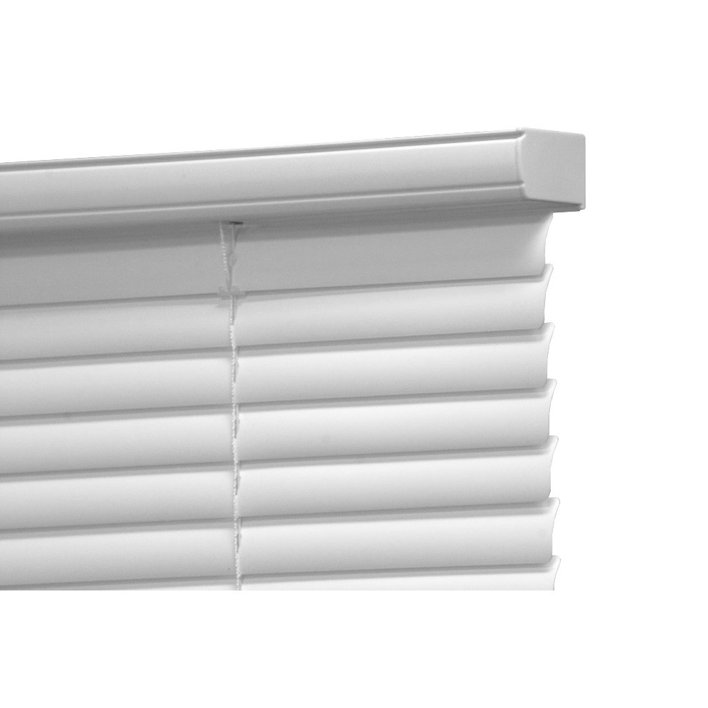 1″ Cordless Vinyl Room Darkening Horizontal Mini Blinds, White, 34″W x 48″L