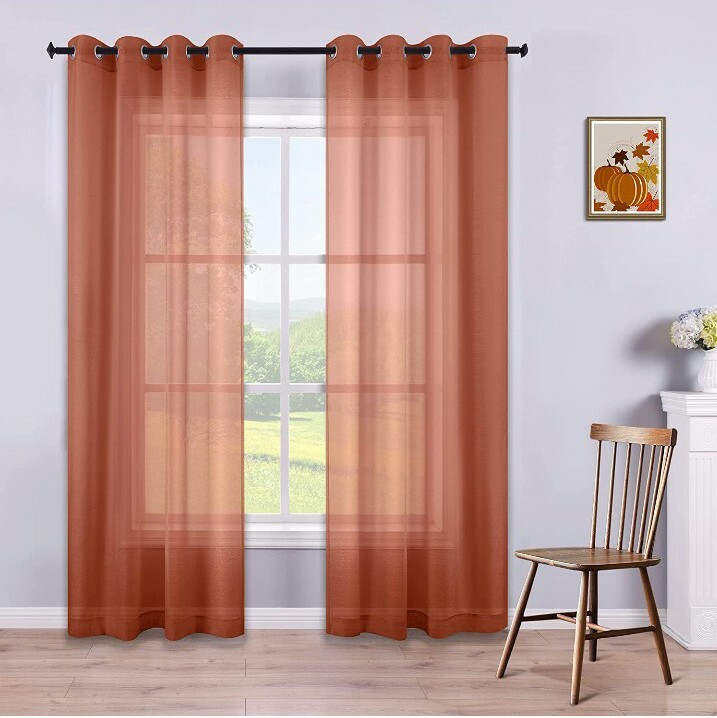 Terracotta Sheer Curtain Panel 52″ X 84″ New