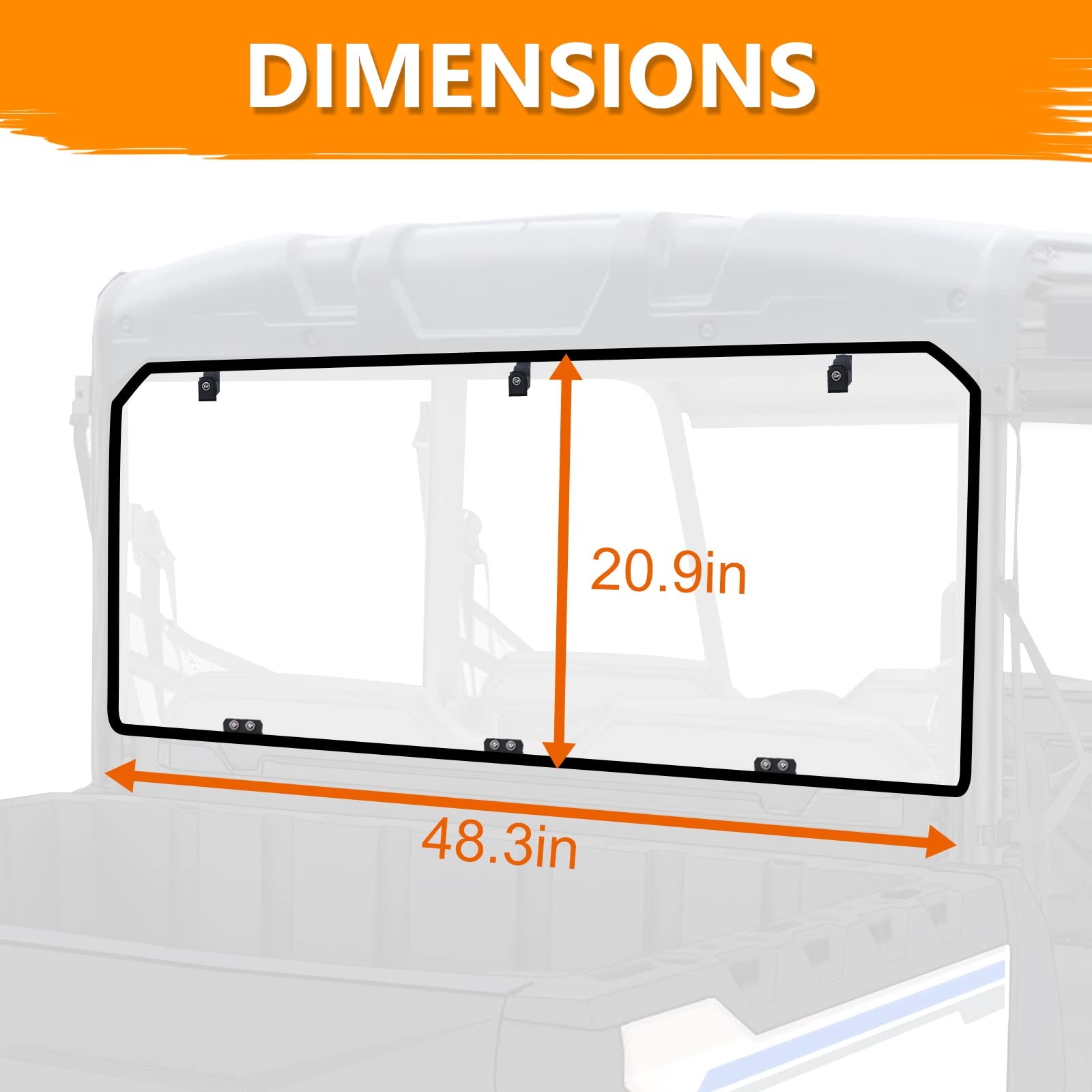 StarknightMT Rear Window For Ranger Midsize 570 500 – UV-proof Clear, Clear