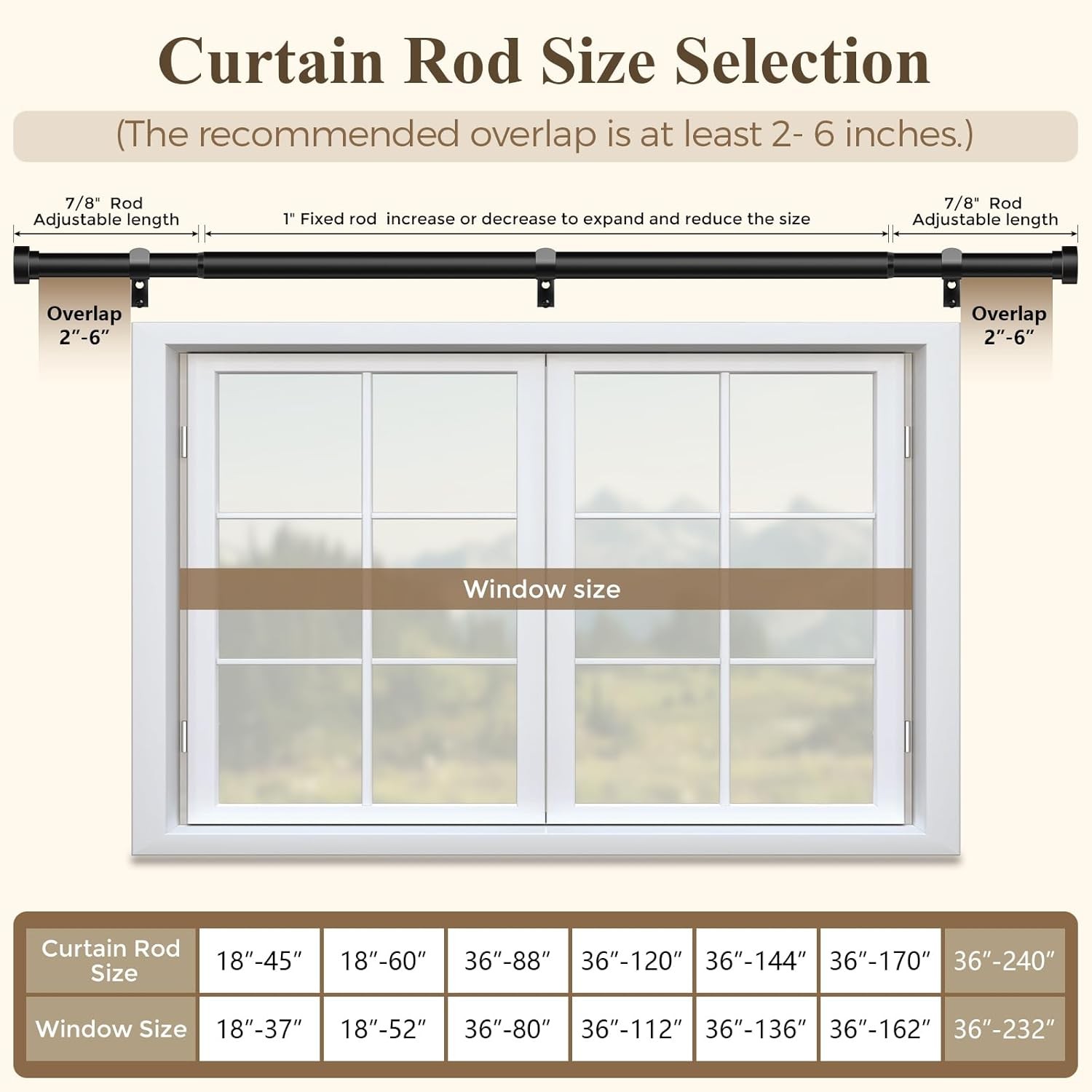 Extra Long Curtain Rods 120 to 240 Inch(10-20ft),Adjustable Curtain Rod,Black