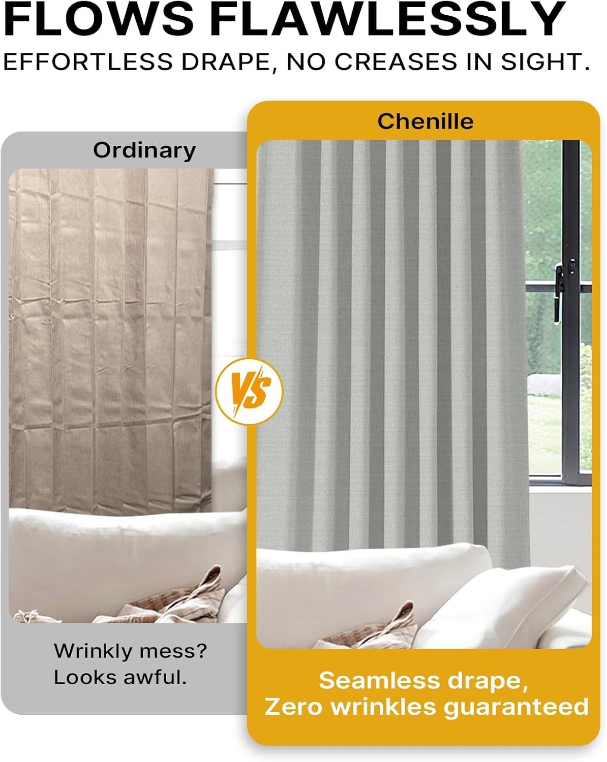 Gleantdeco Gray Blackout Chenille Pinch Pleated Curtains 40x96in 2 Panels