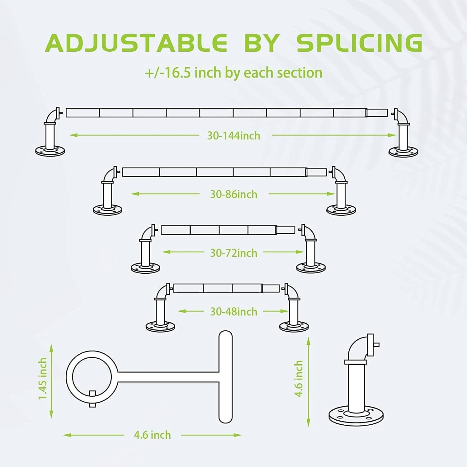 Industrial Curtain Rod Set with Brackets, 1 inch, 32-240″ – Hanging Rod for W…