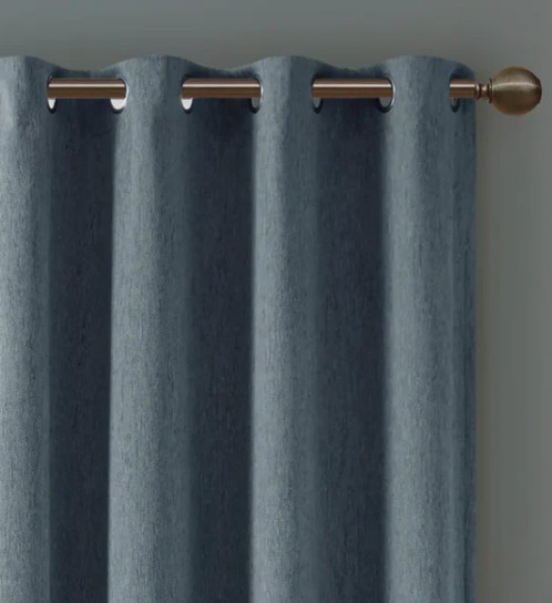 SunSmart Total Blackout Lined Panel Pair with Grommets, Indigo Blue 52” x 84”