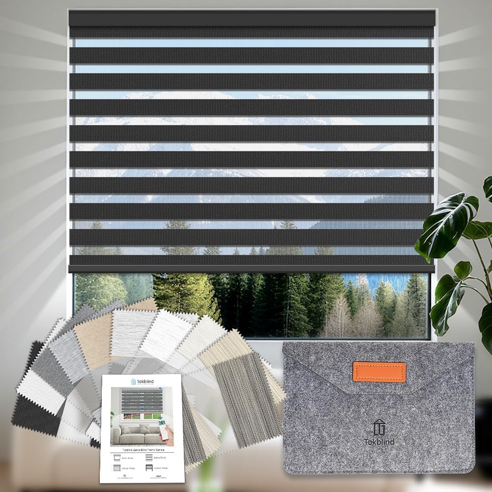 Zebra Shade Fabric Samples, Dual Layer Sheer Roller Shade Fabric Swatch