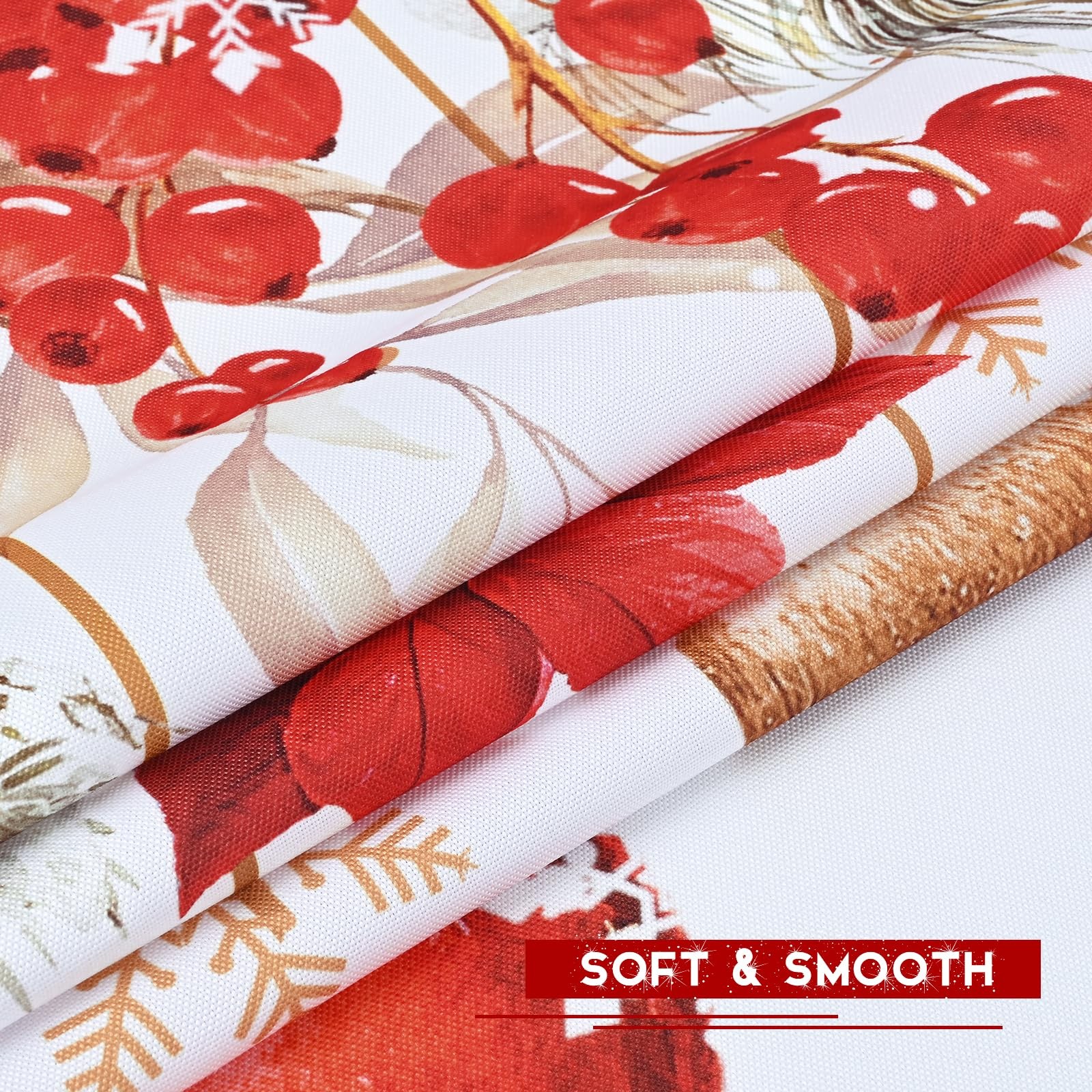 Christmas Valances for Windows, Snowflake Poinsettia Kitchen Valances for Win…