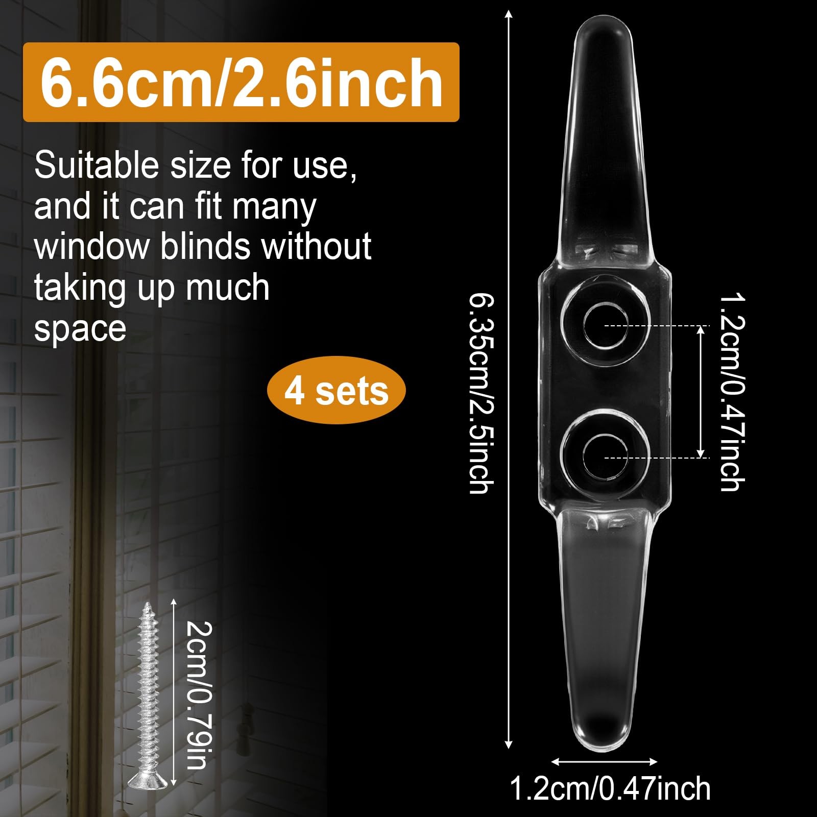 Blind Accessories Hooks, 4 Pcs Cord Cleats for Blinds, Window Blind Cord Hold…
