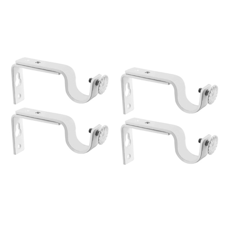 Pack of 4 Sturdy Metal Curtain Brackets Holders Extends to Fit Rod Daily Use