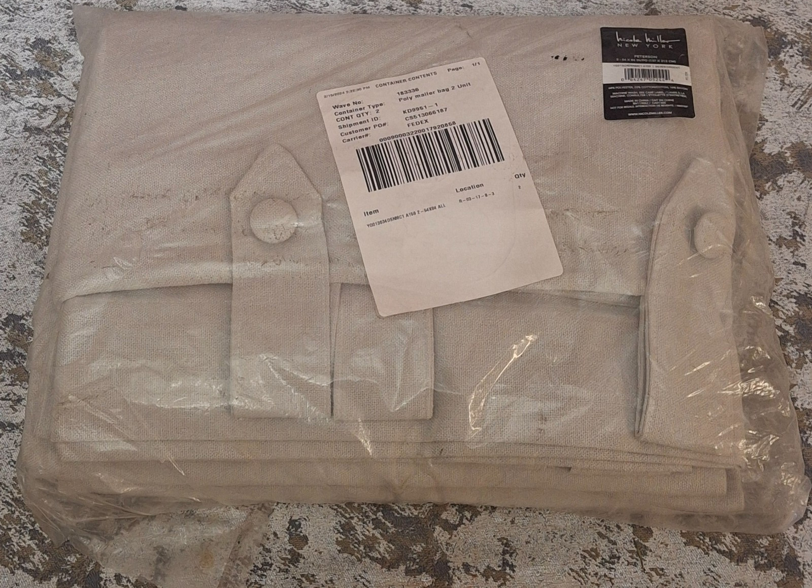 Nicole Miller Peterson Curtain Panels 2-Piece Set 54″ x 84″ Silver Tab Top