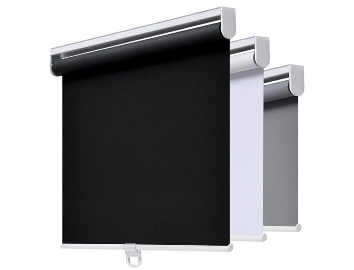 Blackout Cordless Roller Shades – UV Protection, 54″ W x 72″ H, Black