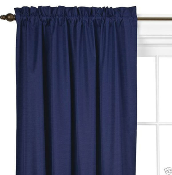 2 PANELS – Eclipse BRAXTON Drapes Curtains – THERMAL BLACKOUT – 84″ Long BLUE