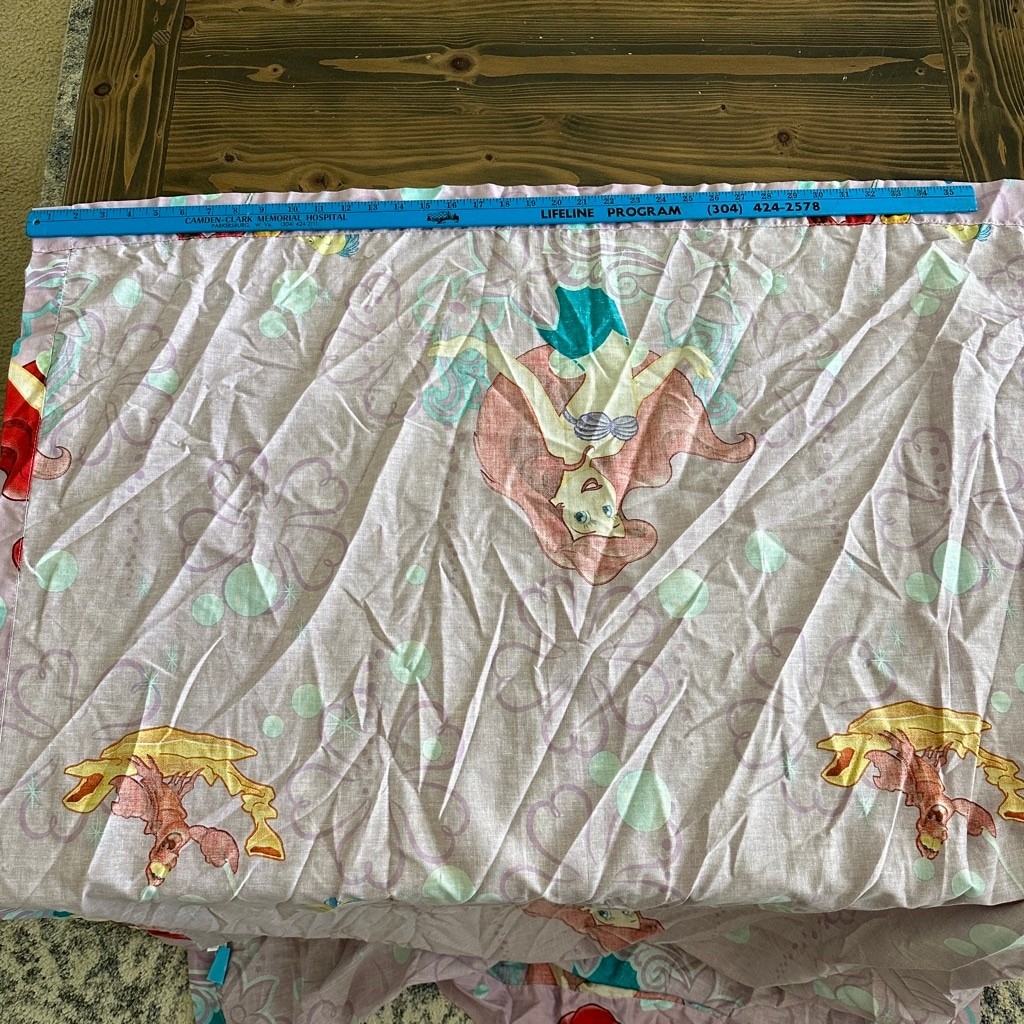 Vintage Disney Little Mermaid Curtains Valance Set Ariel Sebastian Flounder