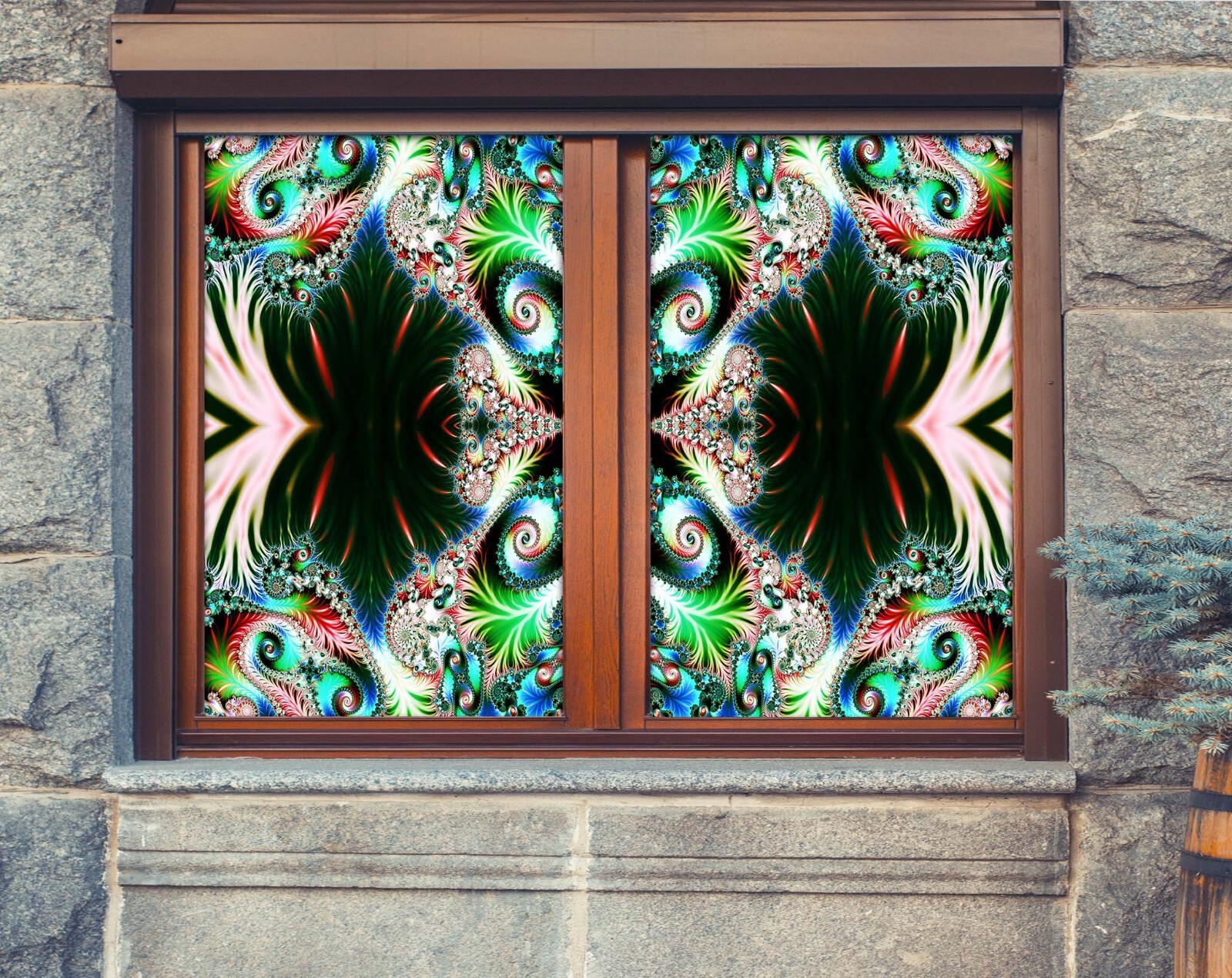 3D Pattern A421 Window Film Print Sticker Cling Stained Glass UV Sinsin