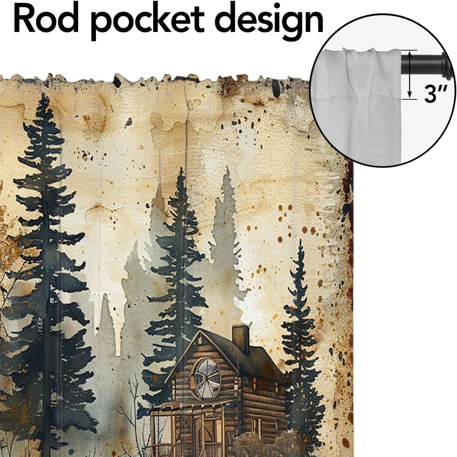 ZYQENGIMGA Rustic Cabin Bear Valance Curtains for Kitchen Farm Wildlife Vinta…