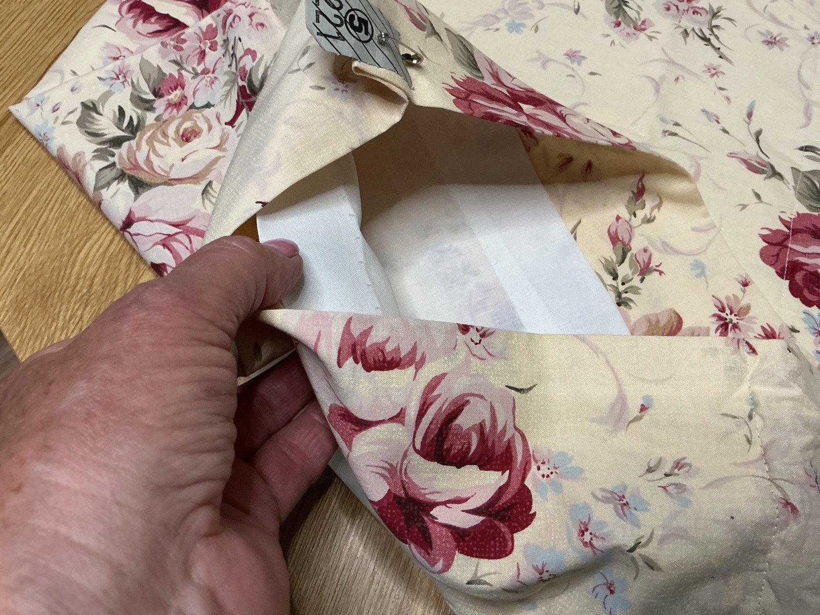Vtg Custom Made Lined 3 x Valances 43” Drapes Curtains Floral Roses Rod Pocket