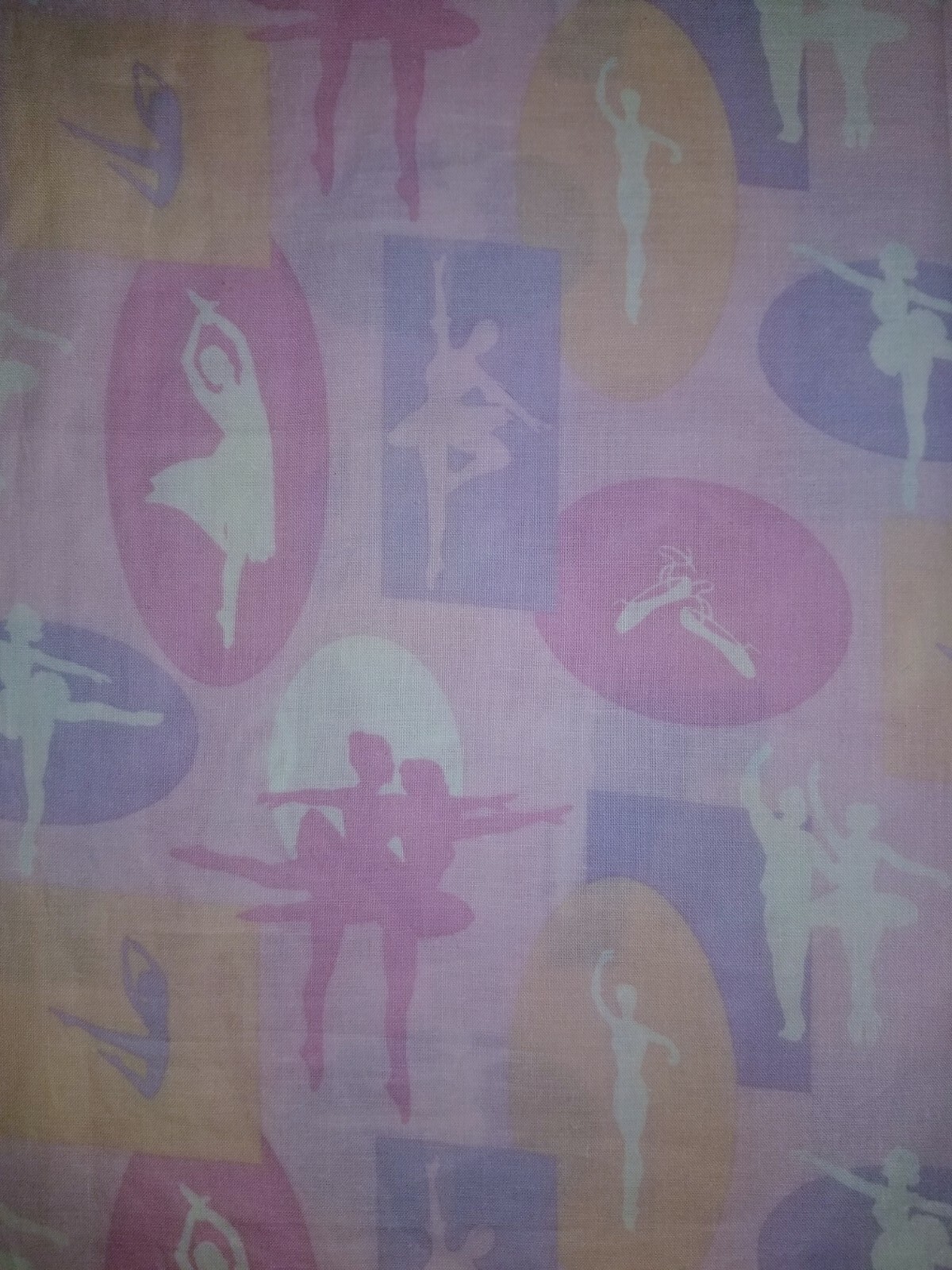 LINED WINDOW VALANCE CURTAIN 42 X 12 BALLET BALLERINA SILHOUETTE DANCER PINK