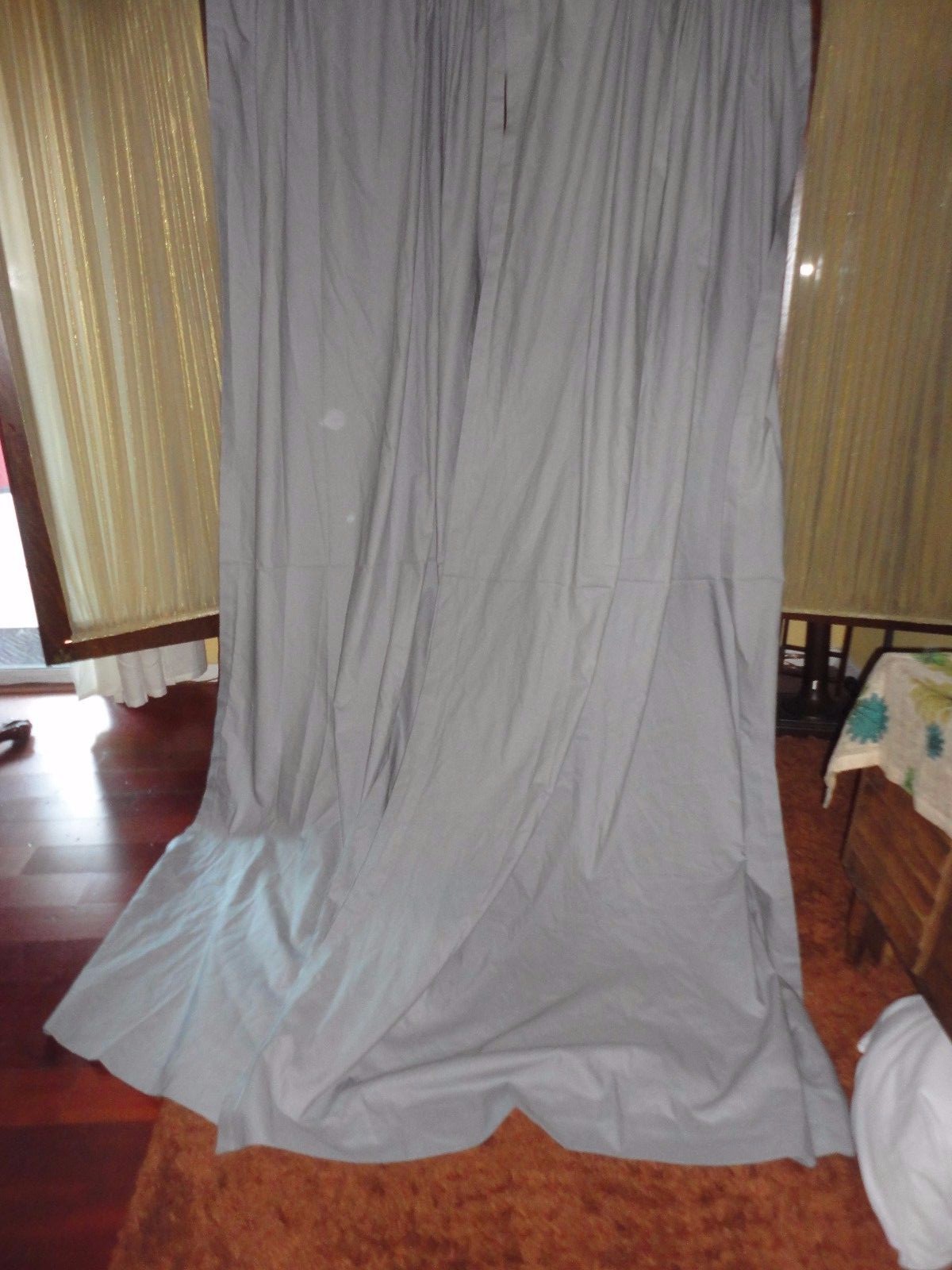 TOMMY HILFIGER LIGHT-MEDIUM GRAY (PAIR) UNLINED WINDOW PANELS 48 X 94