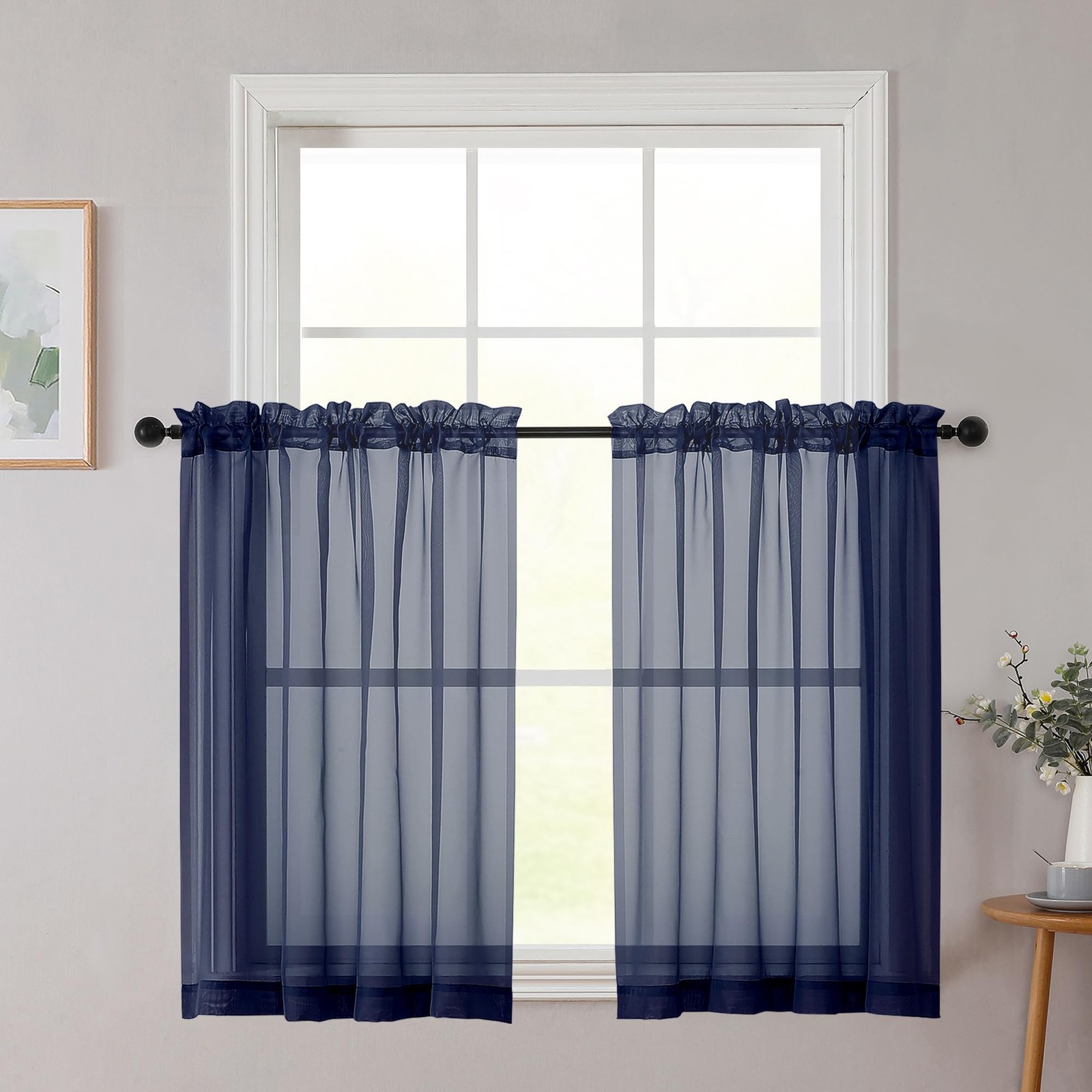 Cortinas cortas de 91 cm de largo para cocina, ideales para ventanas pequeñas