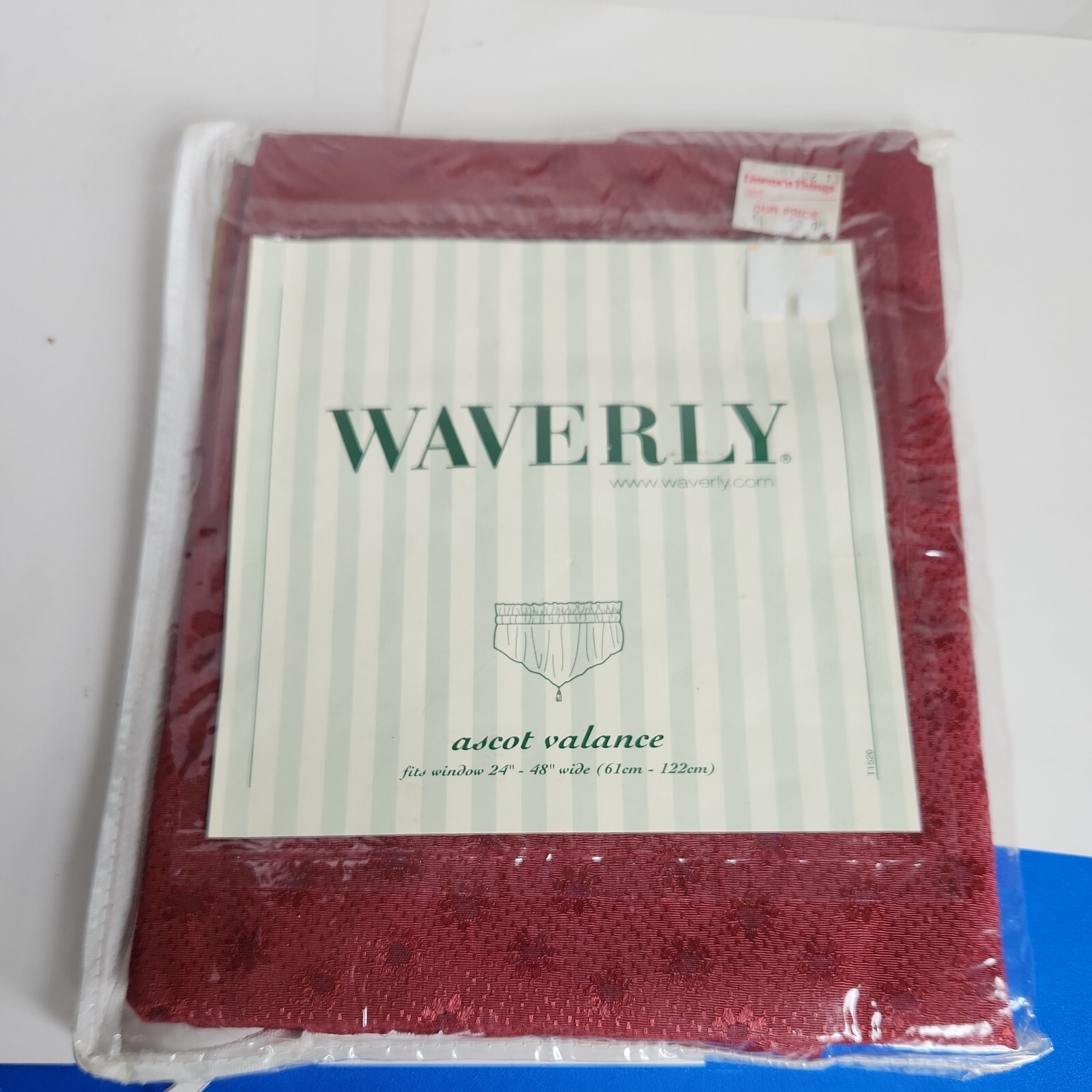 WAVERLY Ascot Valance Burgundy 52X20 New