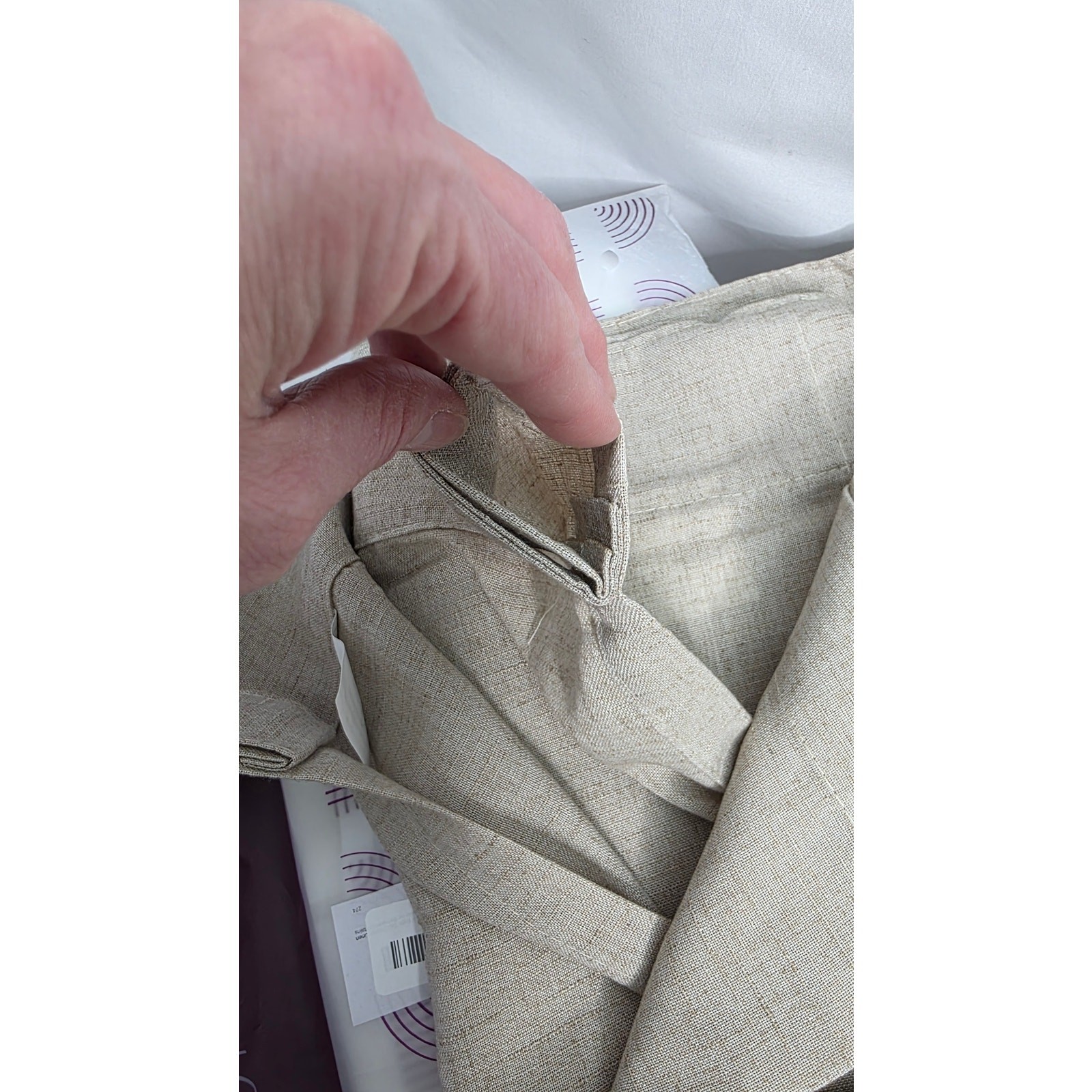 Taupe Linen Blend Curtains 90″ x 50″ 2 Panels Farmhouse Rod Pocket & Back Tab