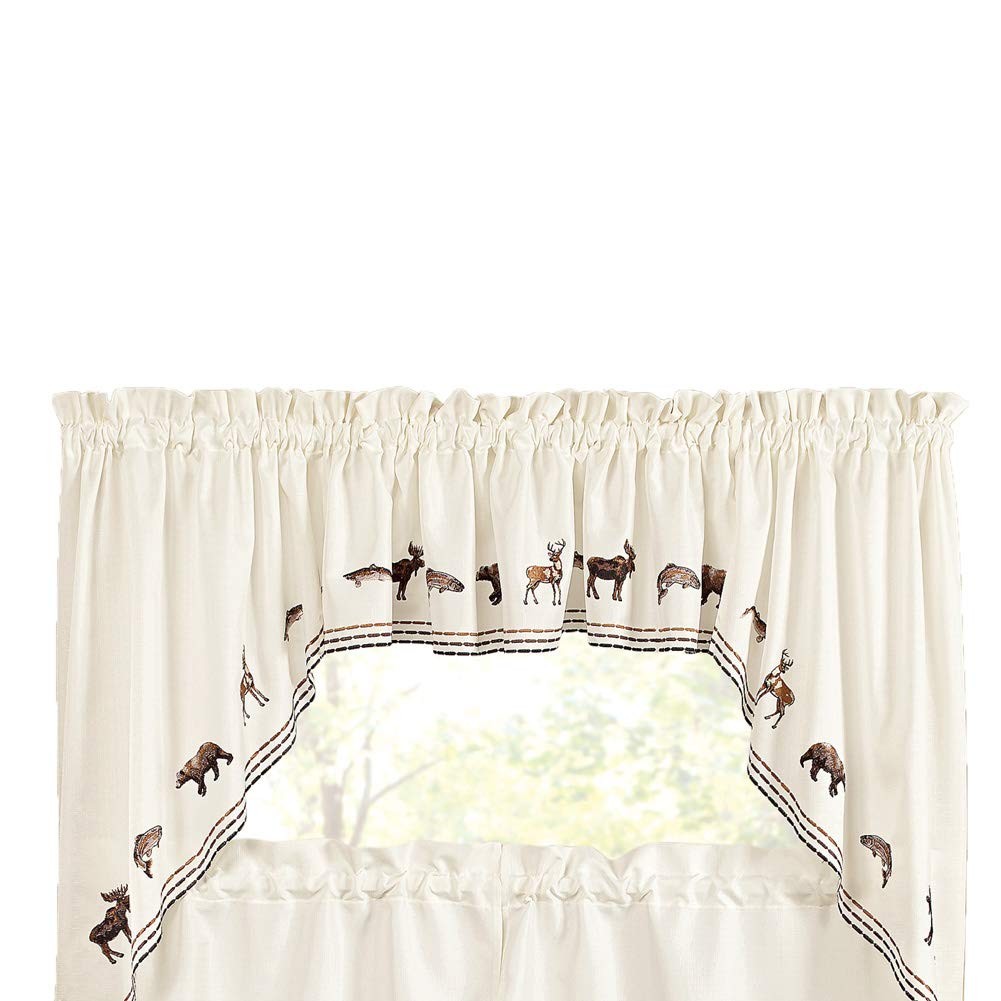 Renaissance Home Fashion Collections Etc Lodge Embroidered Valance, 58 X 12