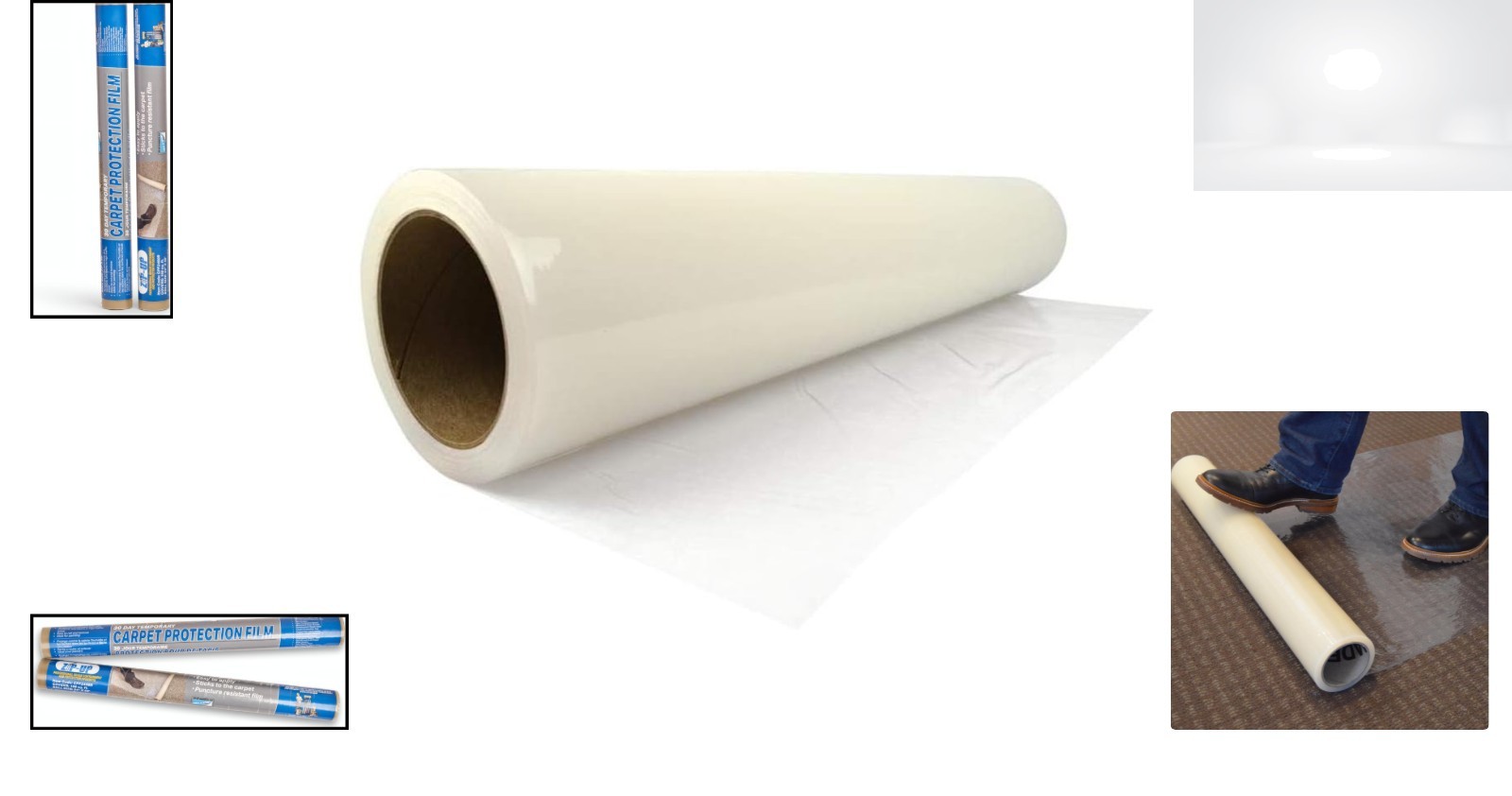 Carpet Protection Film Self Adhesive 24×50′ Clear Puncture Resistant Renovation