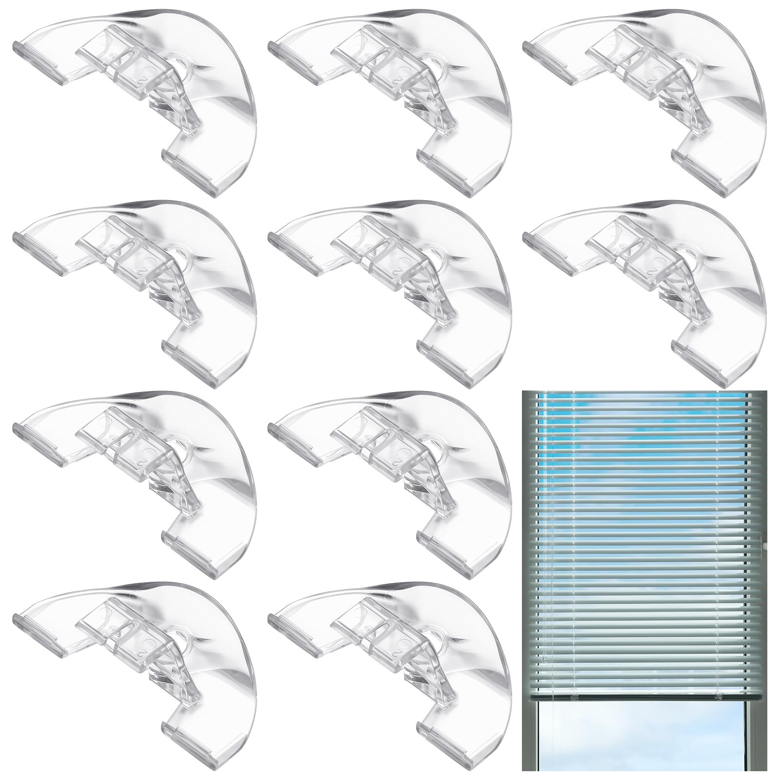 Colingmill 10 Pcs Shade Pulls Cordless 2.05 inches x 0.98 inches, Clear