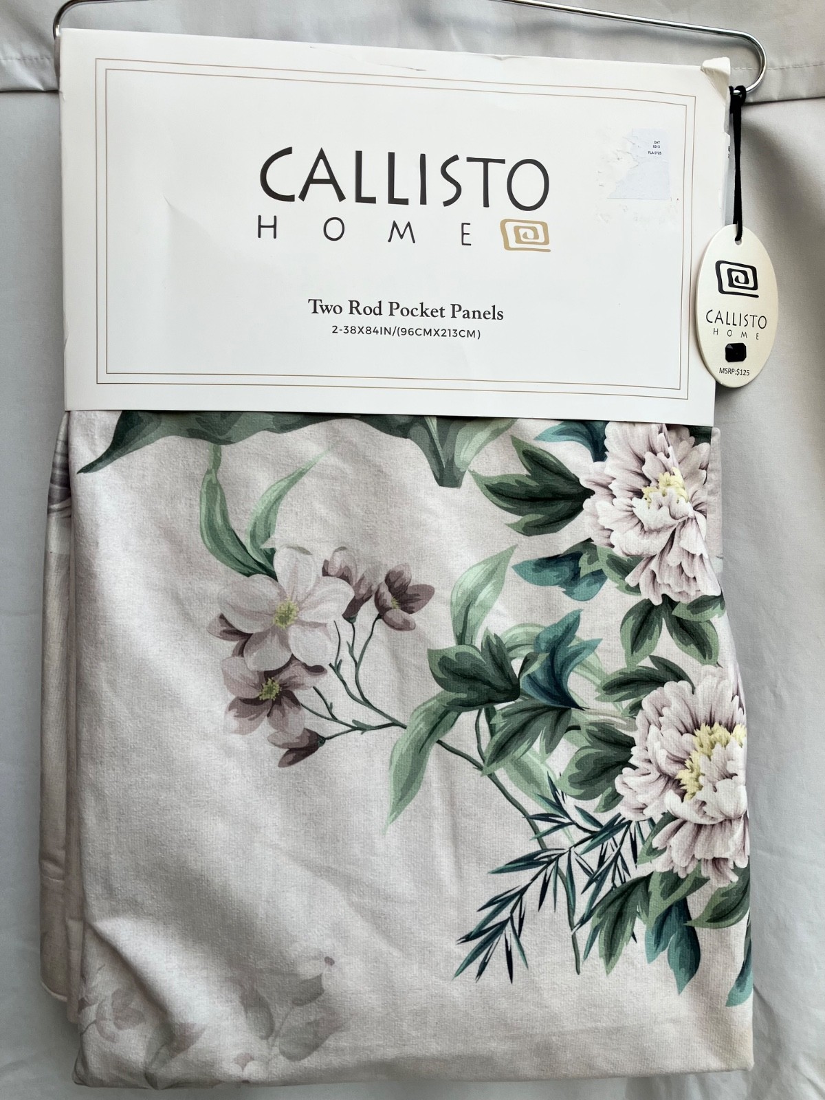 CALLISTO Home Herons- Scroll Blush CURTAINS Rod Pocket 2x PANELS 38” x 84” NEW