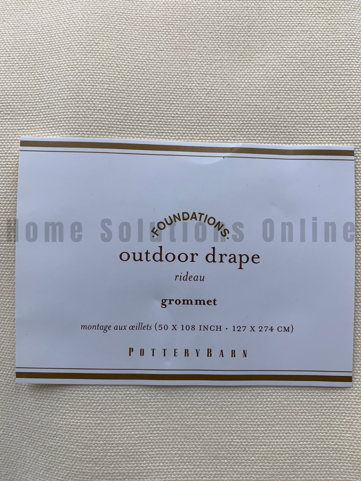 Pottery Barn Outdoor Pewter Grommet Curtain Natural 50″ x 108″ #Q227