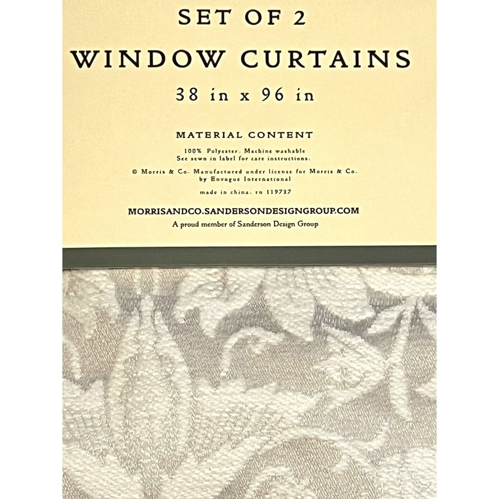 William Morris & Co. Window Curtains Panels Set 38 X 96” Strawberry Thief