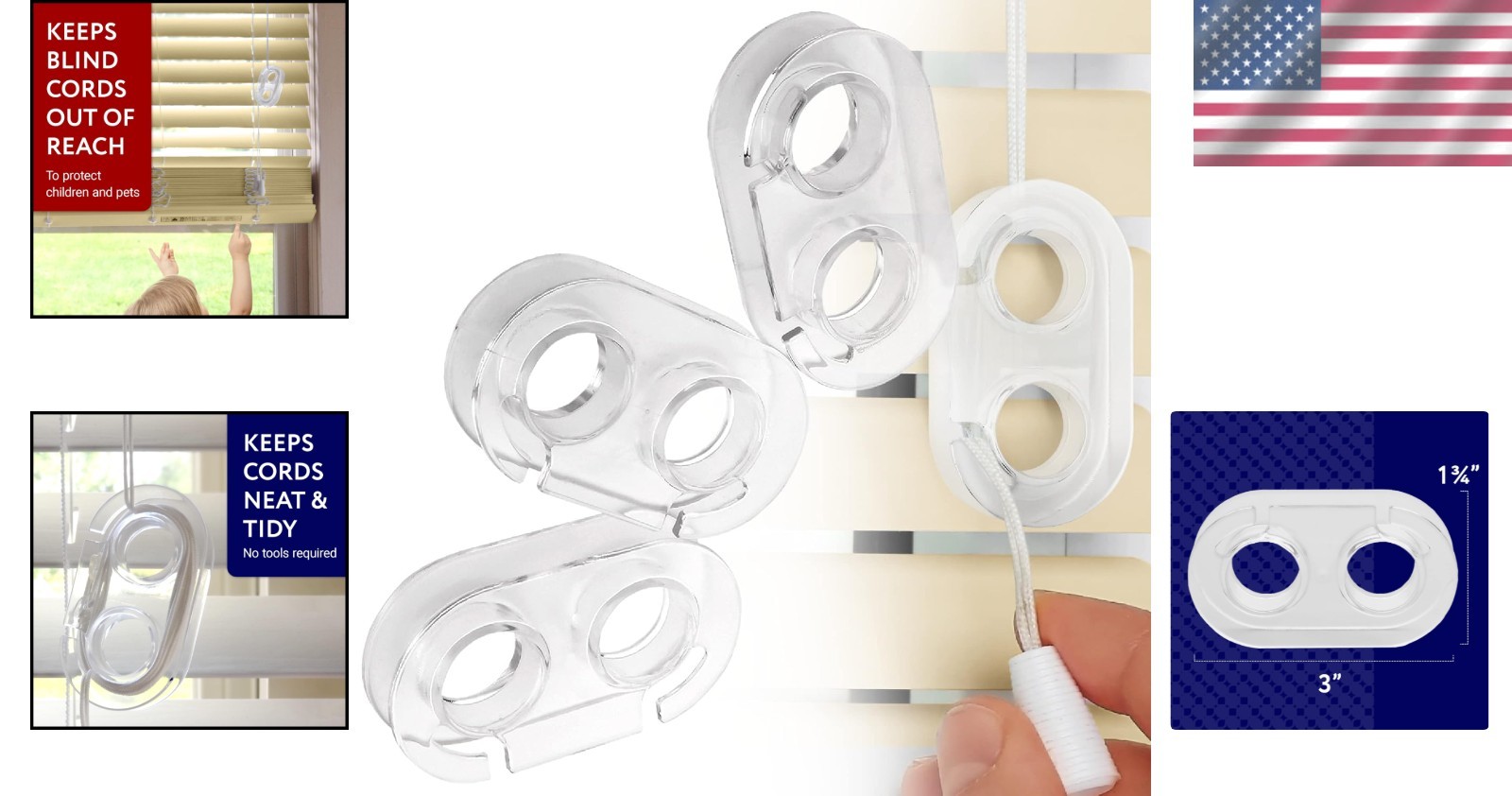Versatile 4 Pack Window Blind Cord Winders – Effortless Safety Solution
