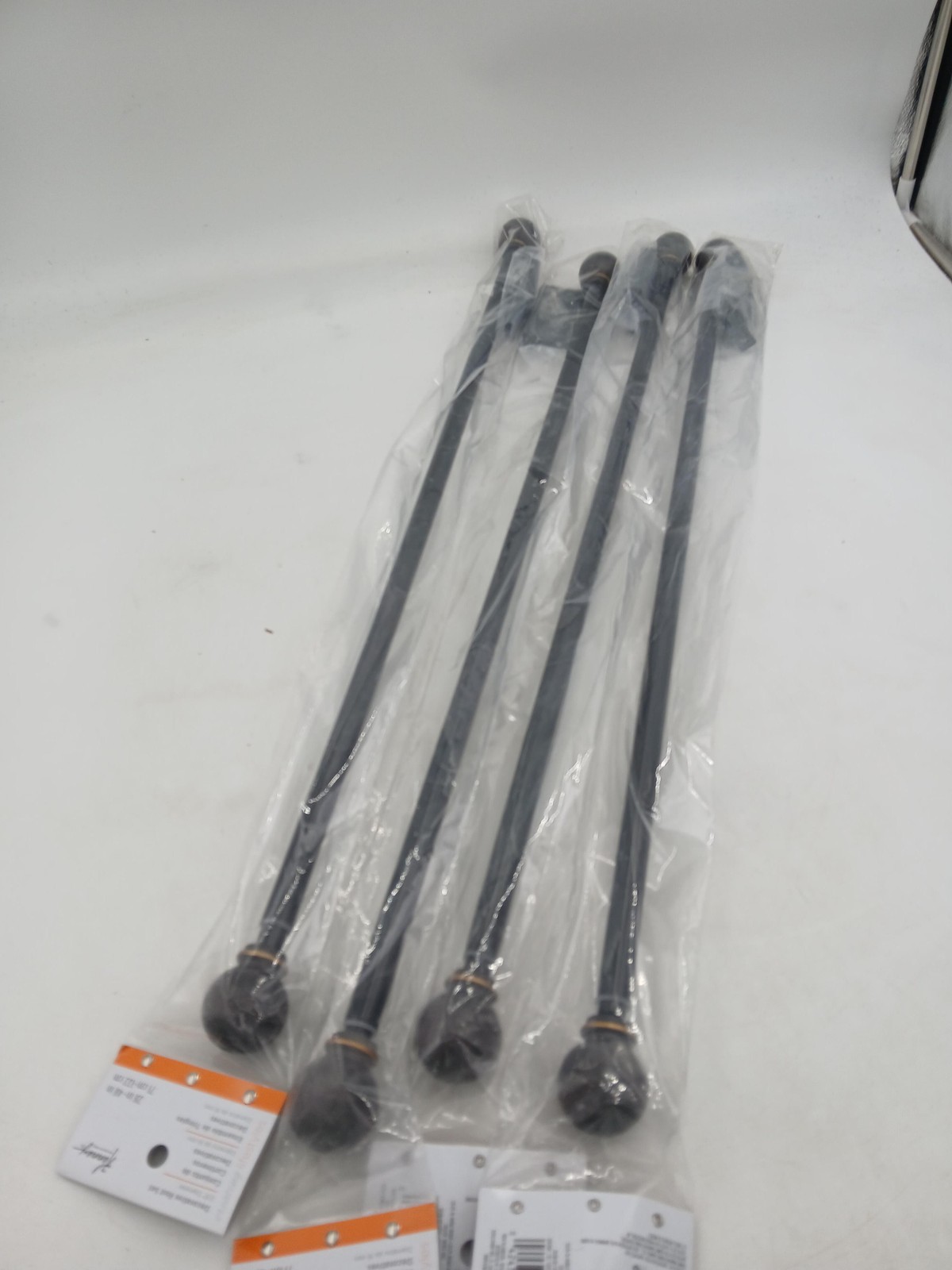 4 Pack Kenney Decorative Curtain Rod Set 28-48in Oil Rubbed Bronze 5/8in Window