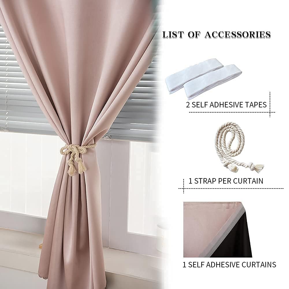 Autohesion Curtains for Windows,Bedroom Blackout Curtains for – Thermal Lnsul…