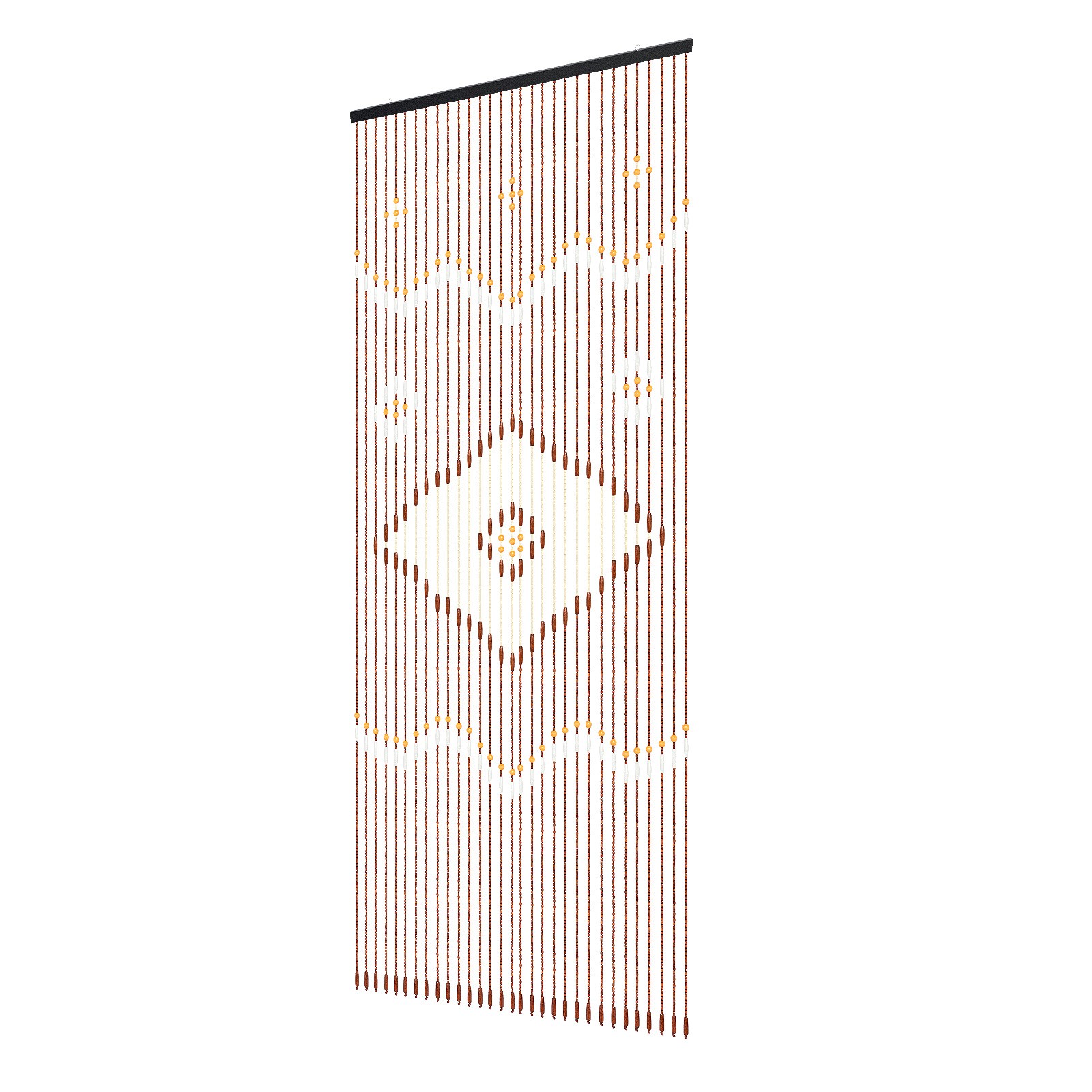 Bamboo Wood Beaded Valance Curtain Handmade Doorway Boho Decoration Valance
