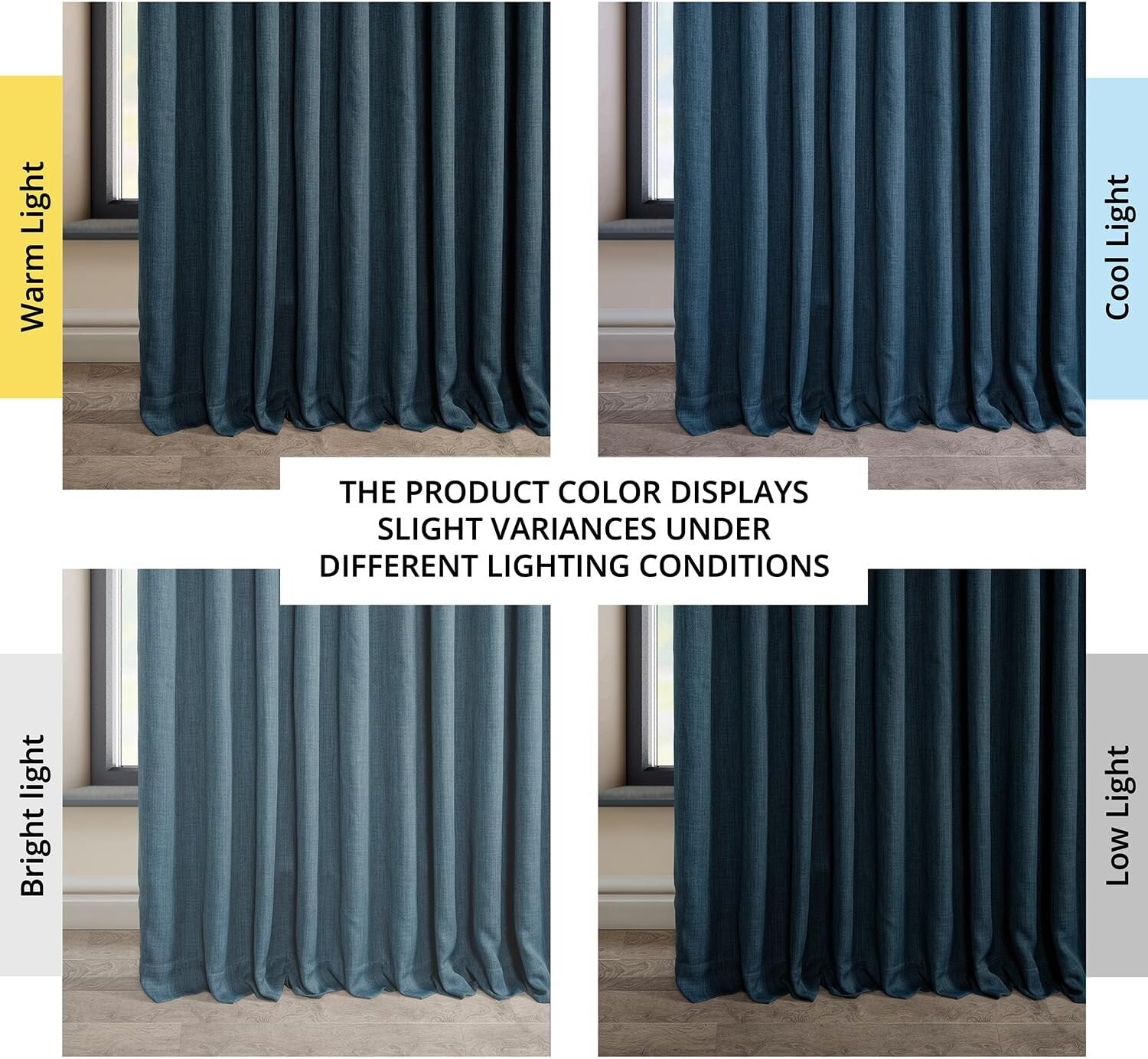 1 Panel Story Blue 84″L x 100″W Linen Darkening Curtains For Bedroom Living Room