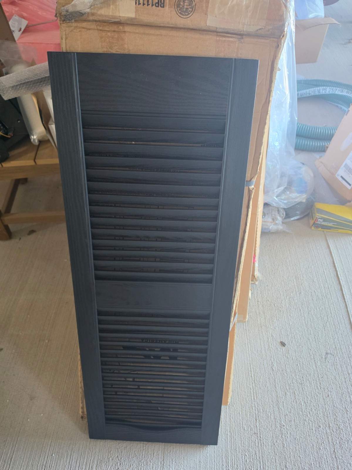 Mid-America 14.5″ x 39″ Vinyl Open Louver 002 Black Exterior Shutters – 2 Pair