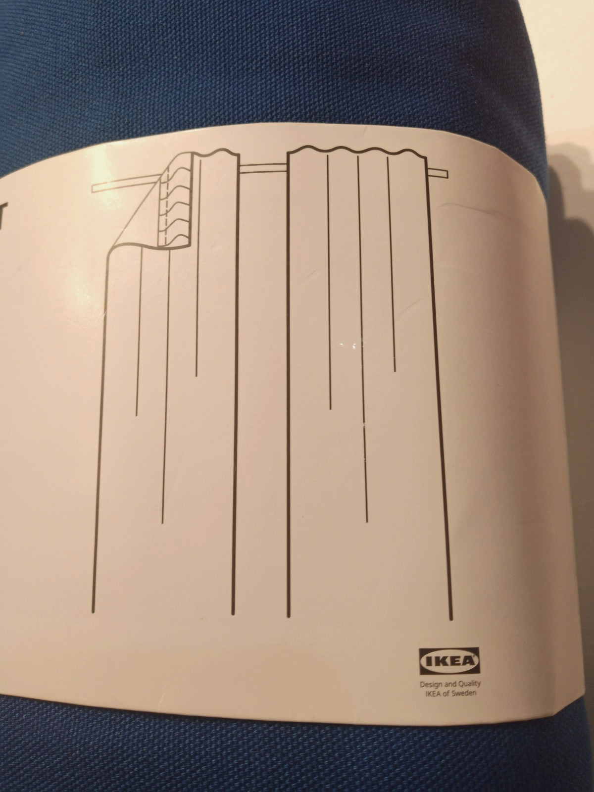 IKEA GINSTMOTT Curtains 1 Pair Dark Blue w Heading Tape, 57″x98″ 205.971.88