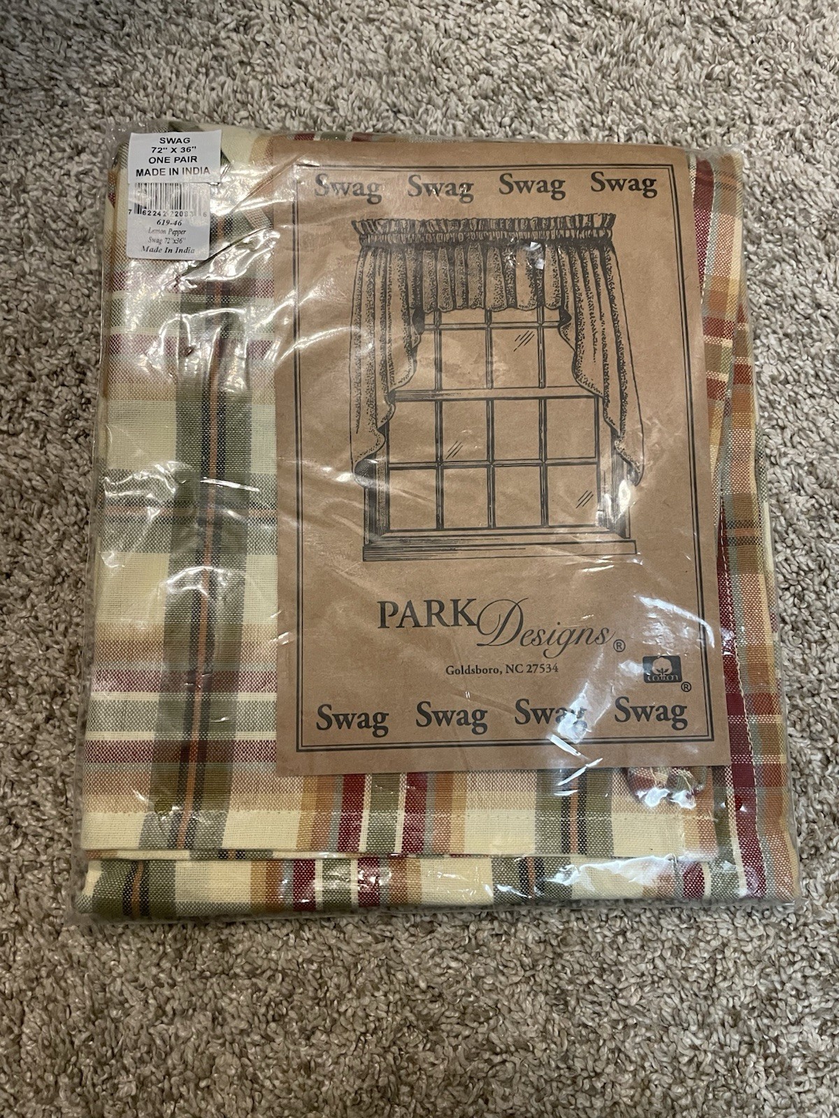 park designs lemon pepper swag 72 x 36 NEW one pair