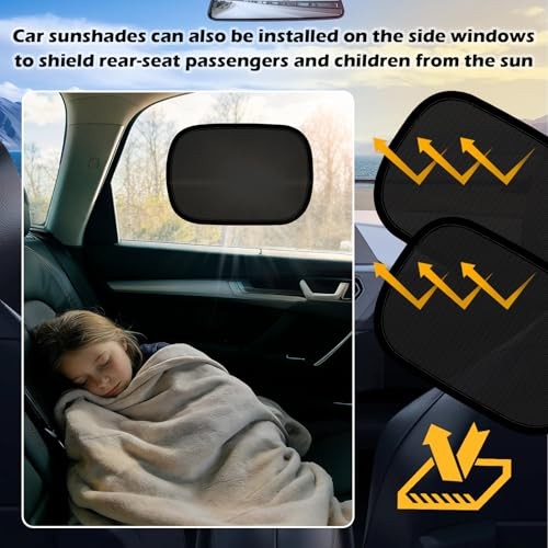 2PCS Mini Static Cling Car Window Shades,10×7.28 Car Shades for Side Windows