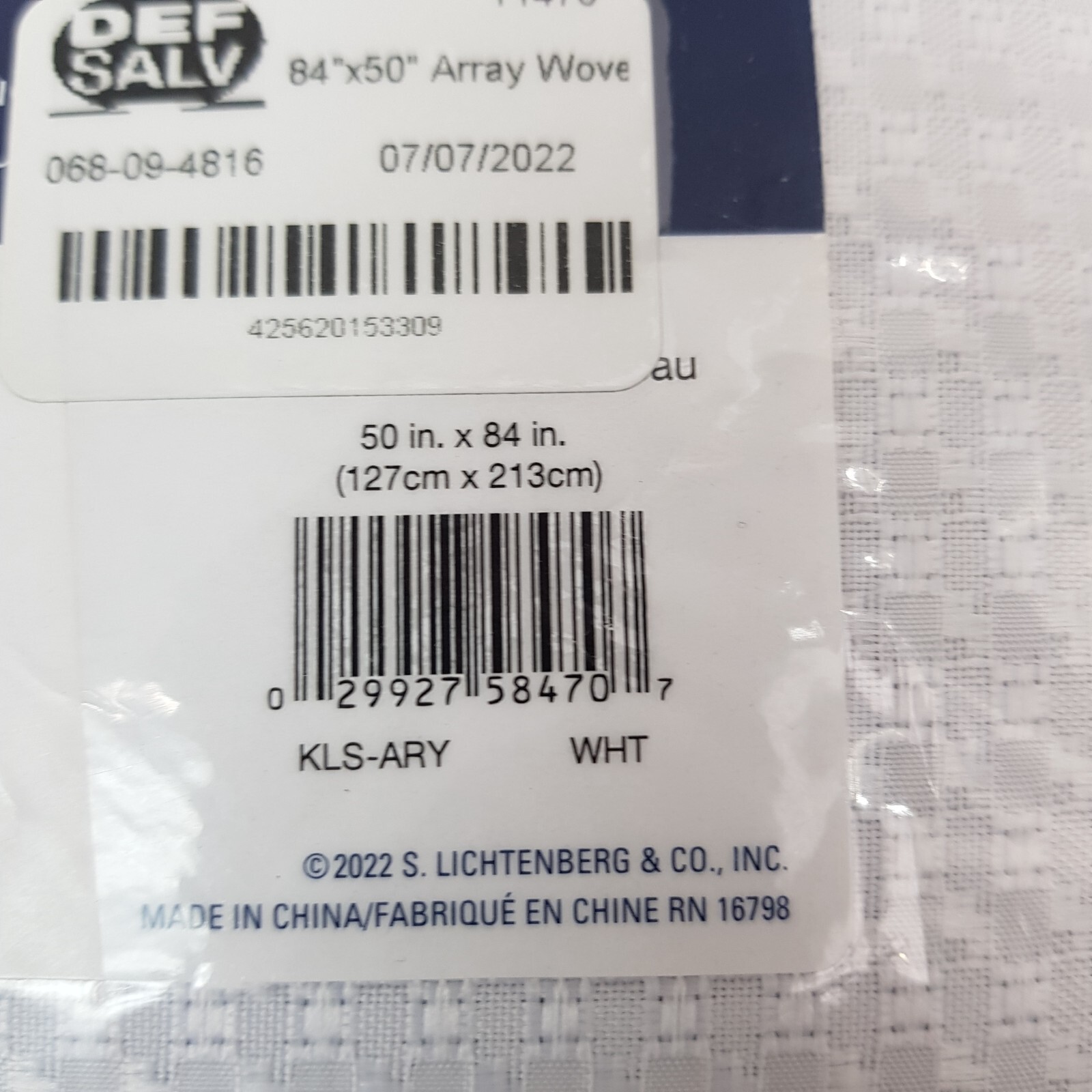 Sun Zero Blackout White Array Woven Dobby Draft Fleece 1 Panel Grommet 84″X 50″