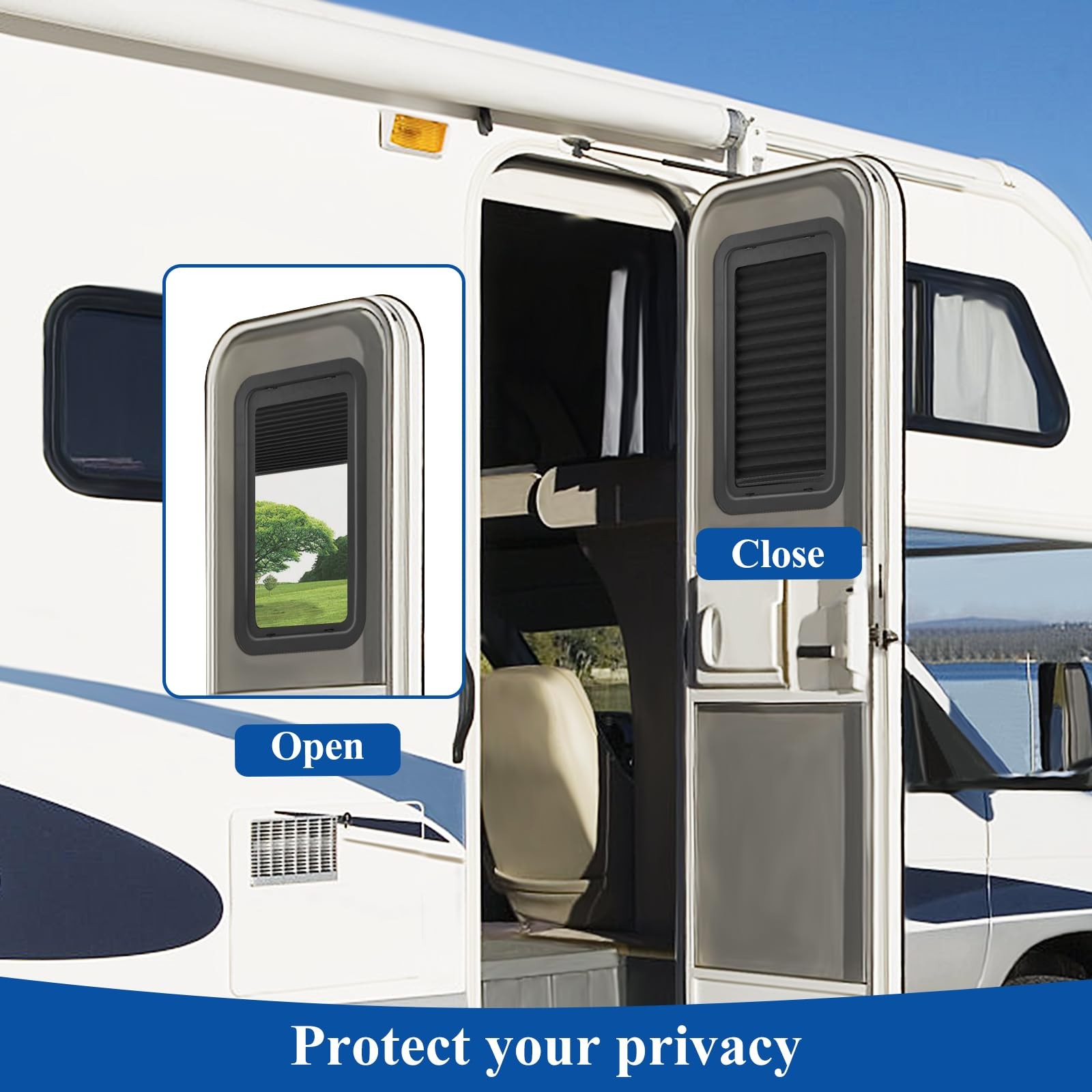 Replacement for Lippert RV Door Window 12”x21” Thin Shade Ready RV Entry Doors