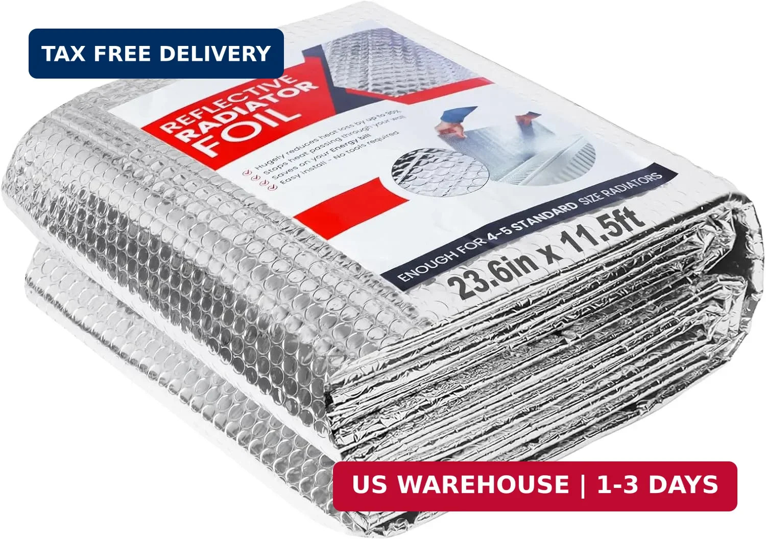 Reflective Insulation Roll, Window Insulation for Summer Heat, Double Side Alumi