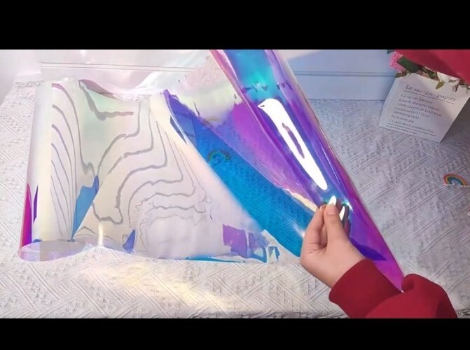 Privacy Window Film ~ Window Sticker ~ 17.7″ x 78.7″ ~ 3D IRIDESCENT RAINBOW