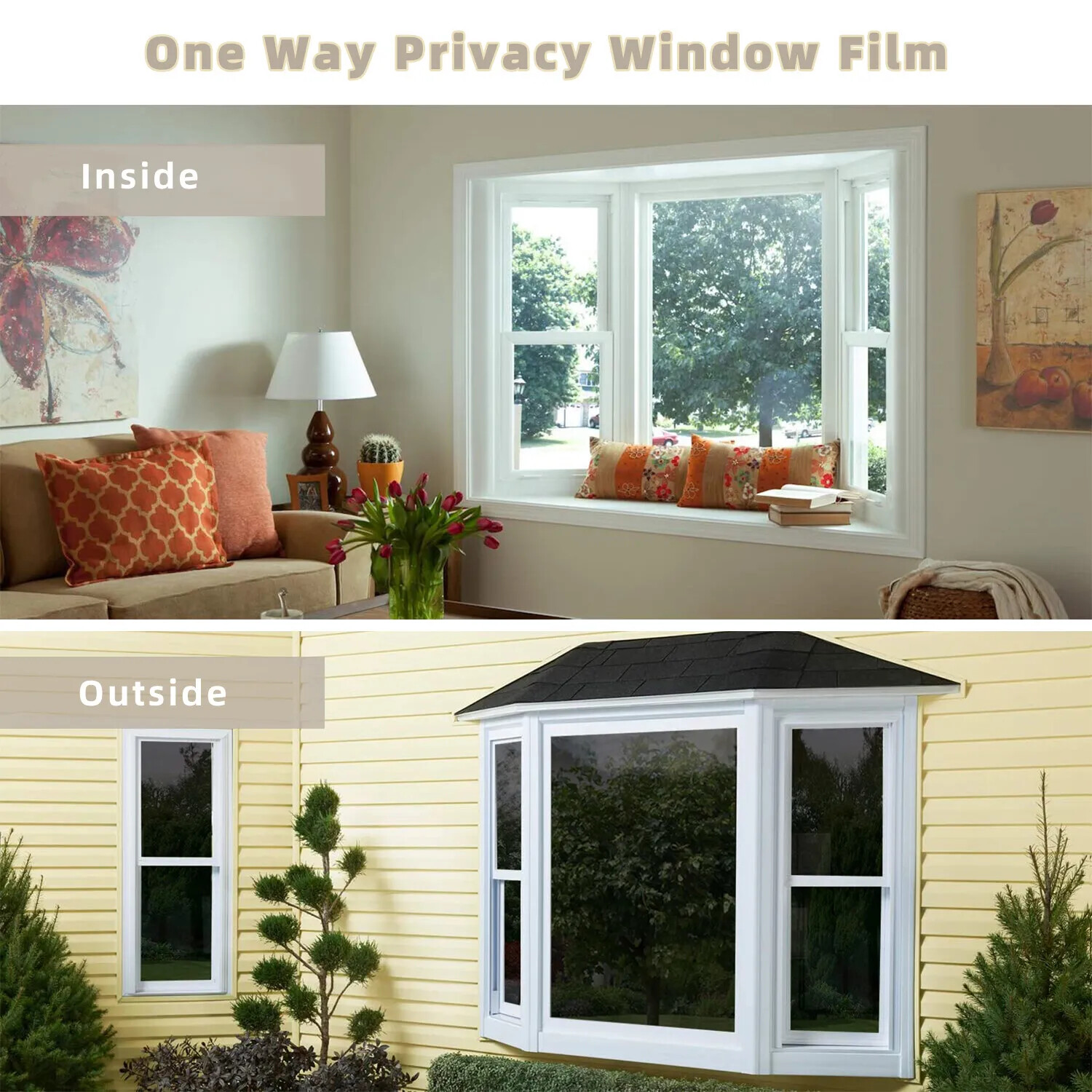 One Way Mirror Privacy Window Film Heat Insulate UV Reflective Tint In/Outdoor