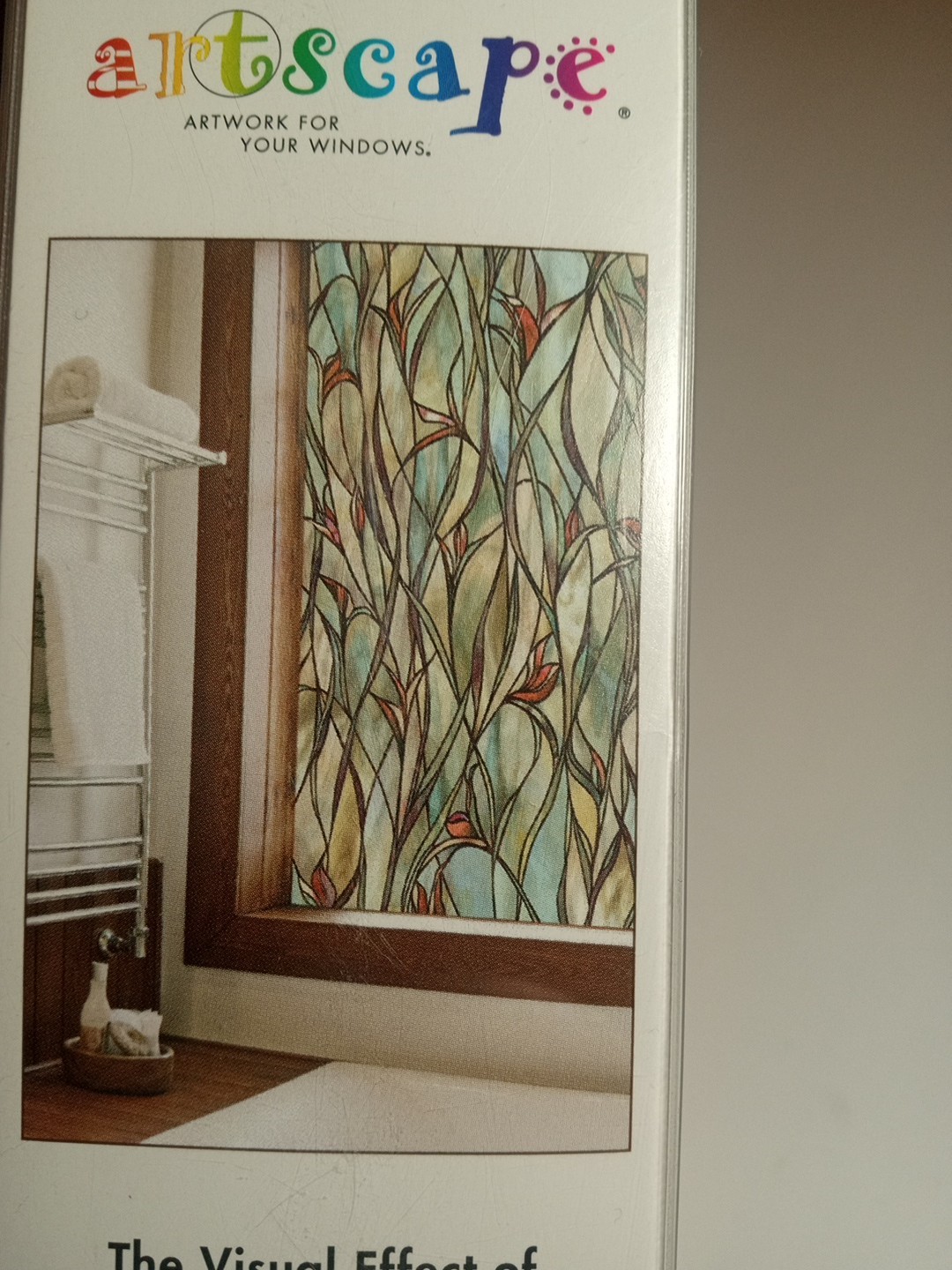New 24×36 SAVANNAH Stained Glass Privacy Static Cling WINDOW FILM Free Shipping