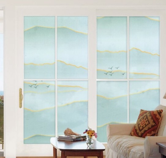 Privacy Window Film ~ Frosted Window Sticker ~ 17.7″ x 78.7″ ~ MARBLE LANDSCAPE